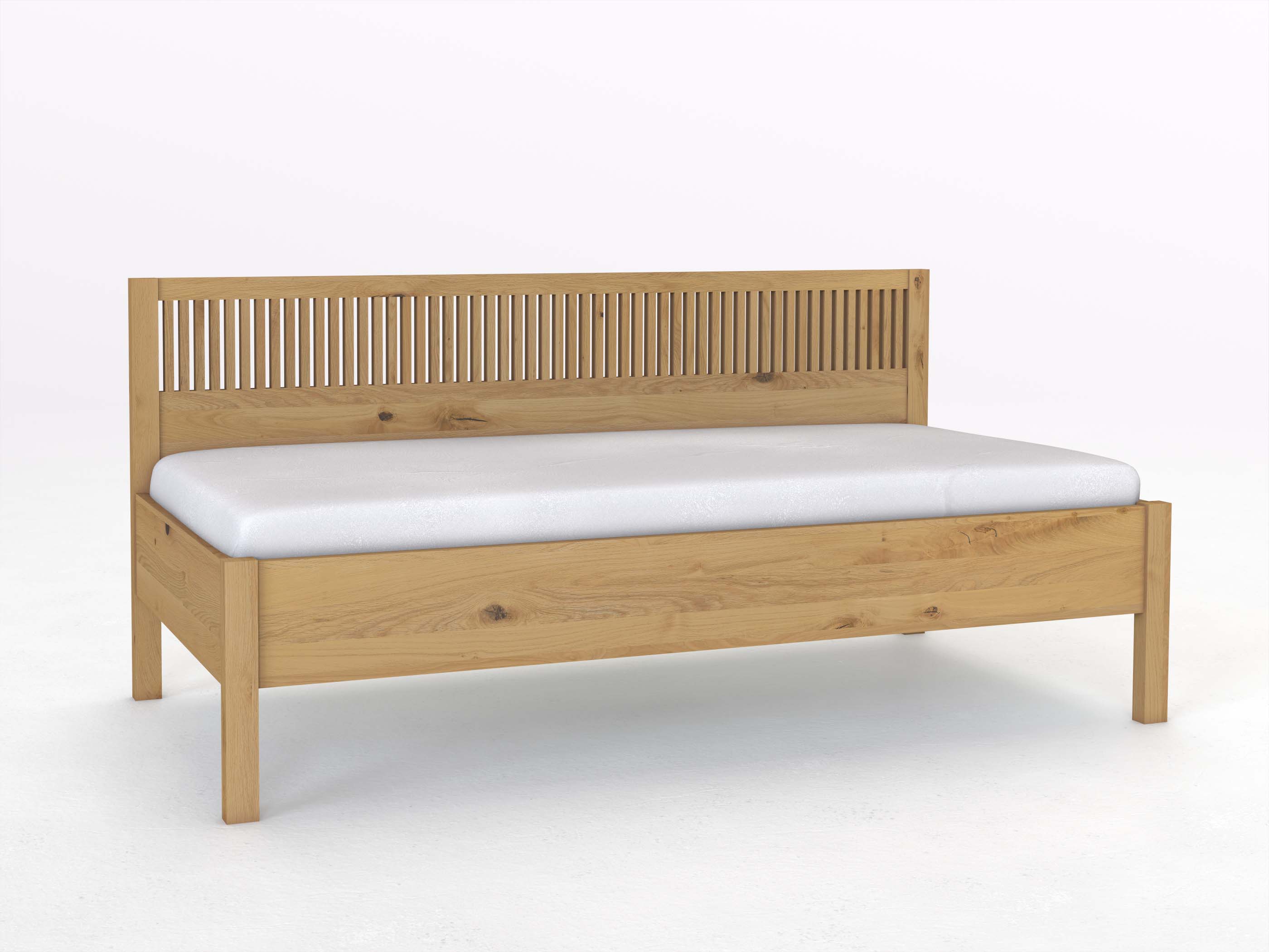 Sofabett „Julia“ aus Wildeiche Hell in den Maßen 90 x 200 cm - ohne Armlehne