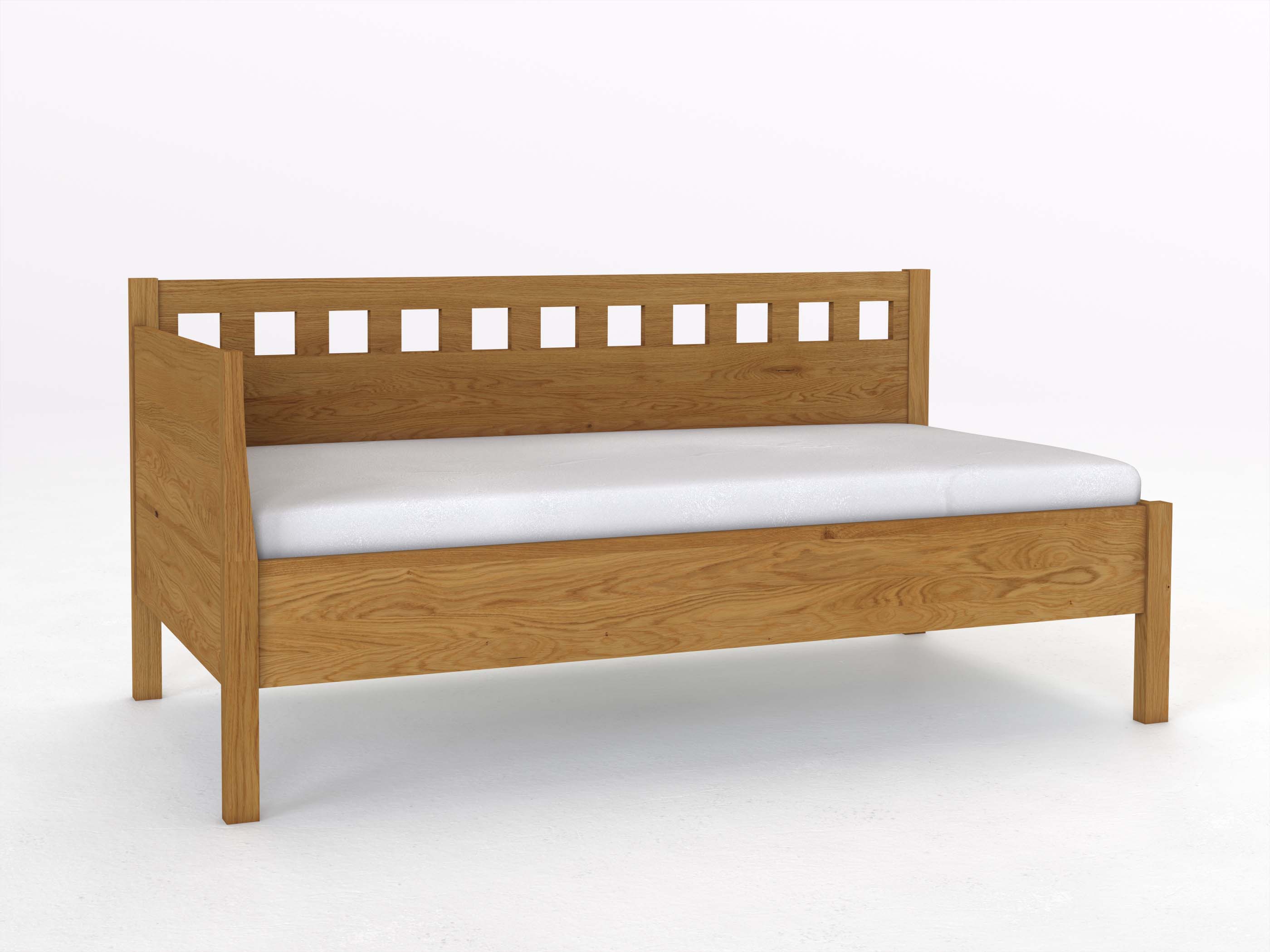 Sofabett „Katrin“ aus Eiche in den Maßen 90 x 200 cm - mit Armlehne links