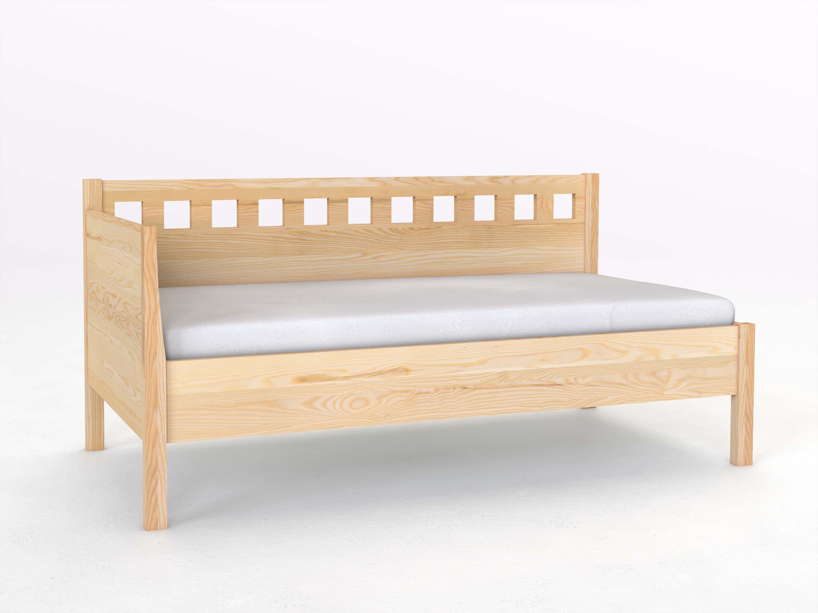 Sofabett „Katrin“ aus Esche in den Maßen 90 x 200 cm - mit Armlehne links