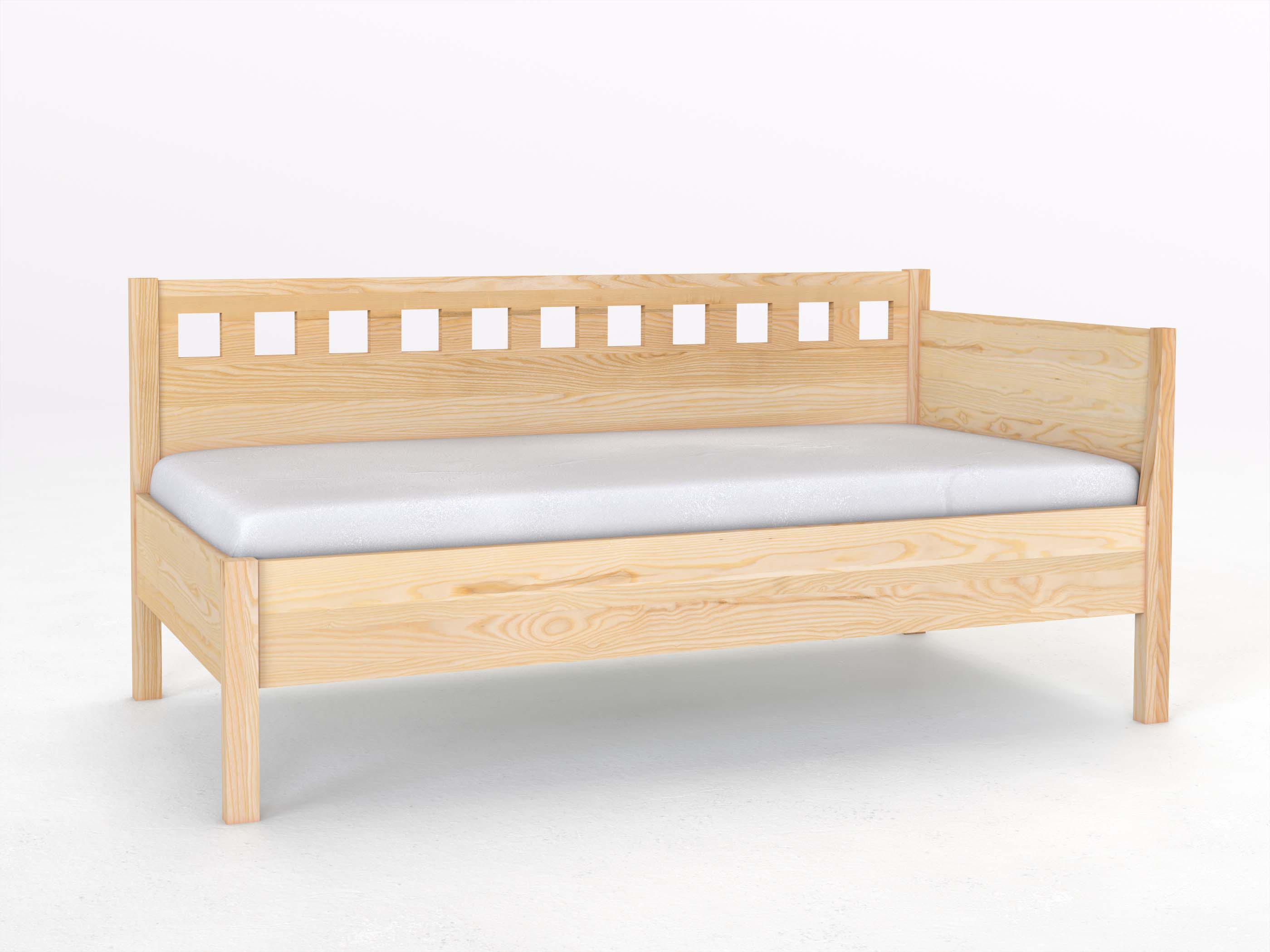 Sofabett „Katrin“ aus Esche in den Maßen 90 x 200 cm - mit Armlehne rechts
