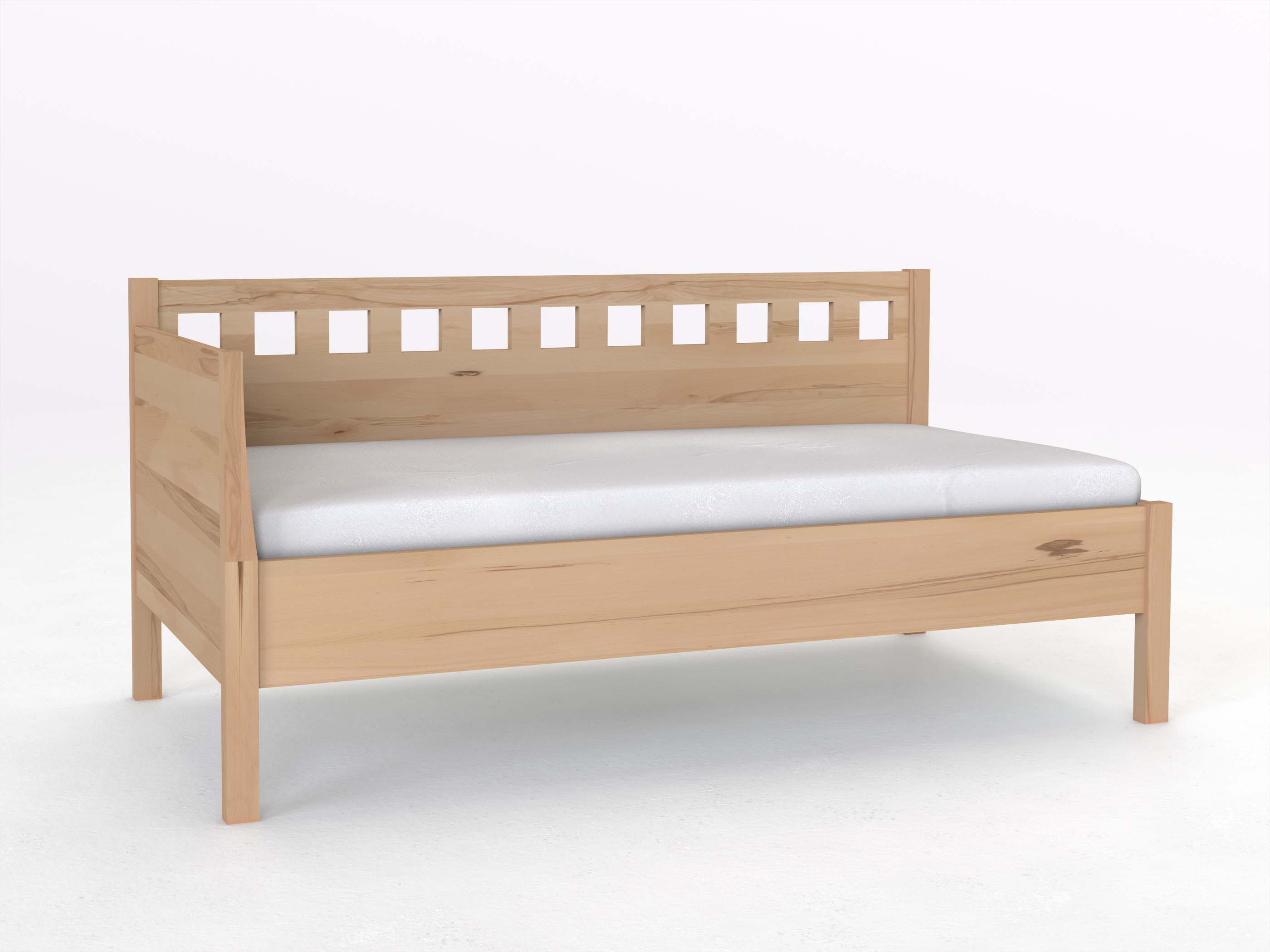 Sofabett „Katrin“ aus Buche in den Maßen 90 x 200 cm - mit Armlehne links