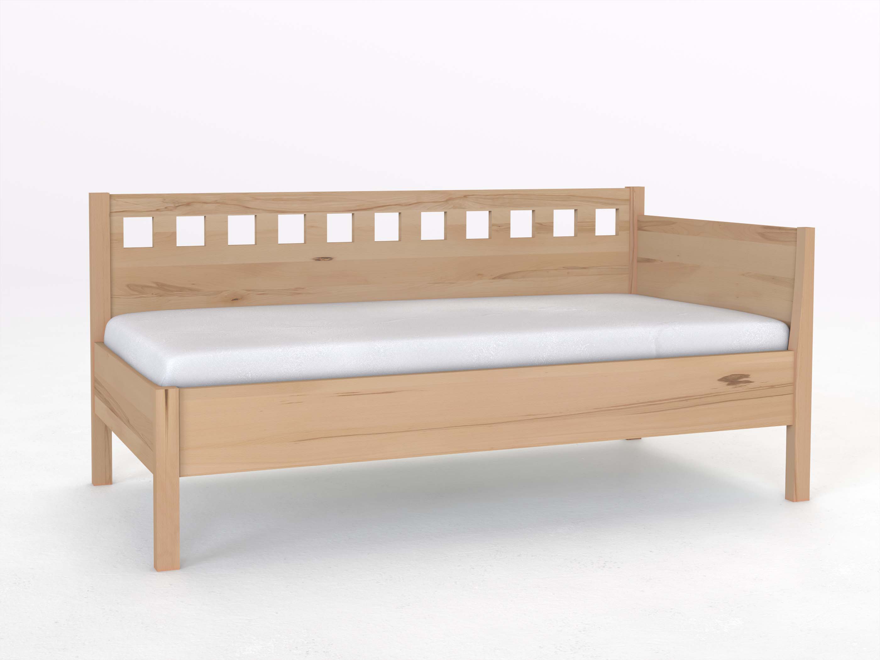 Sofabett „Katrin“ aus Buche in den Maßen 90 x 200 cm - mit Armlehne rechts