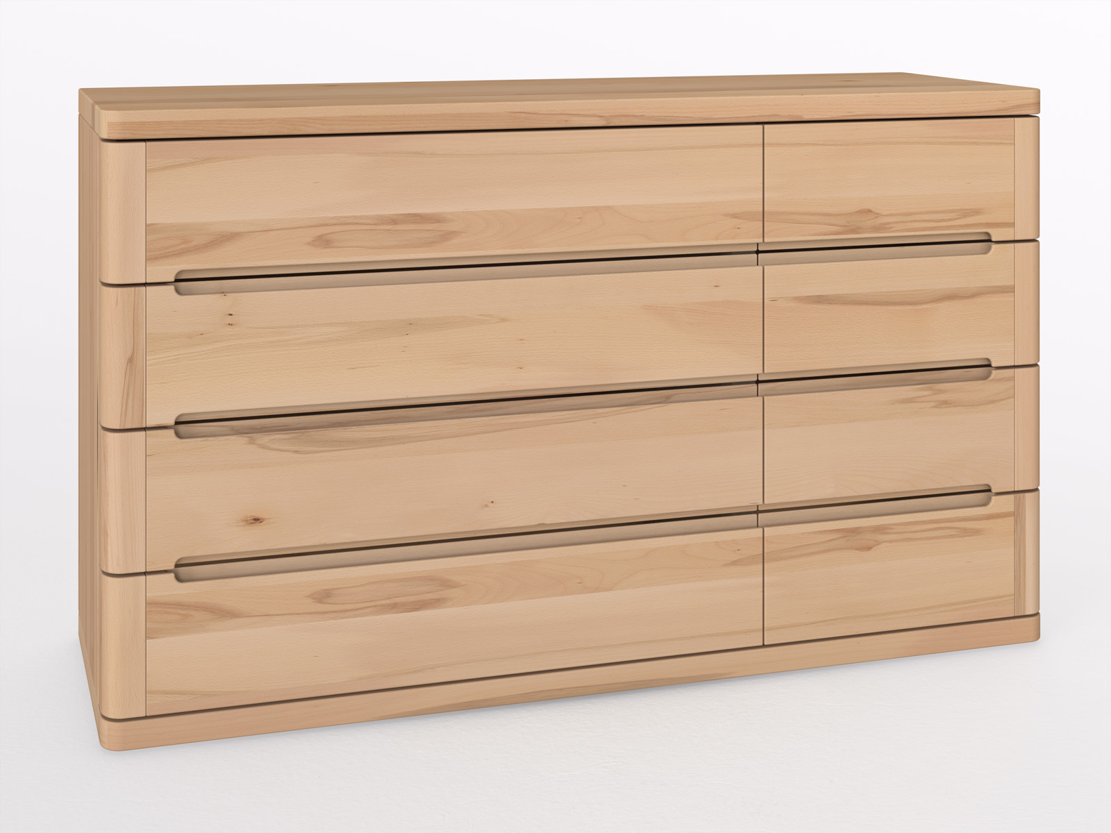 TV Lowboard - 3 Mm Stahl, Massivholz Wildeiche Mit 2 Schubladen