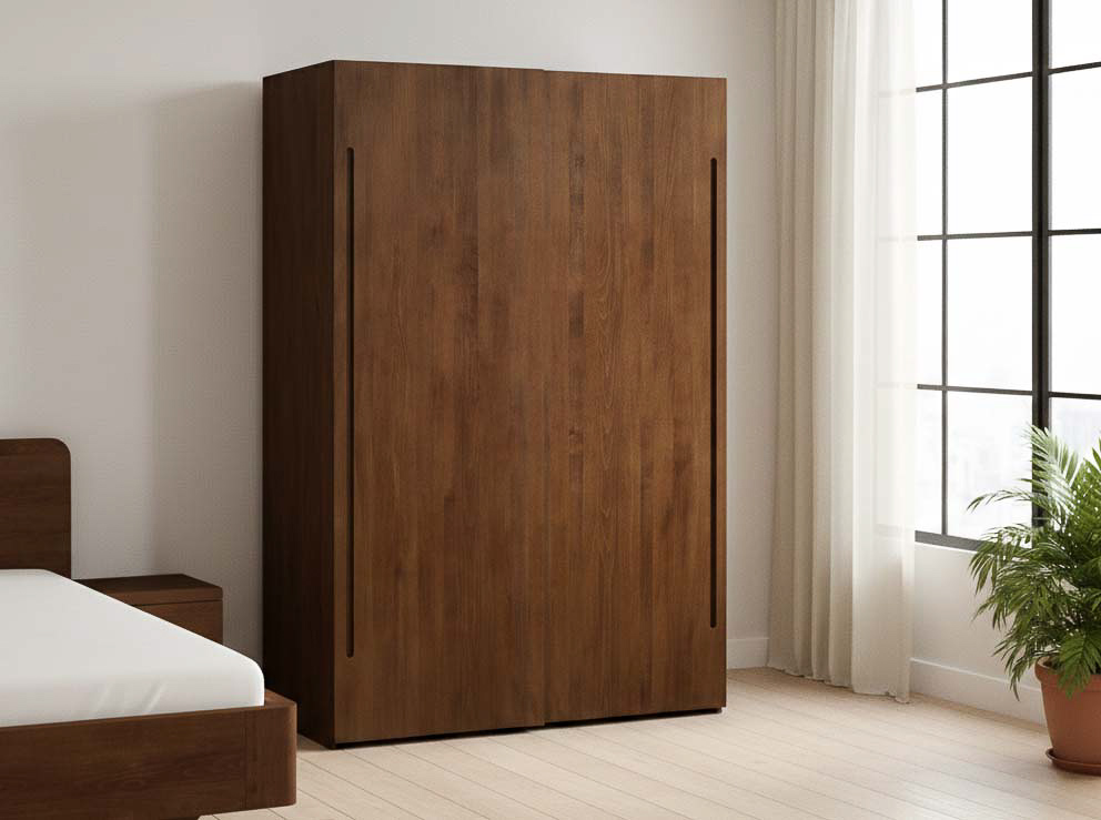 Buchenschrank Dunkel „Ludwig", 2-türig, Höhe 220 cm, Griff C