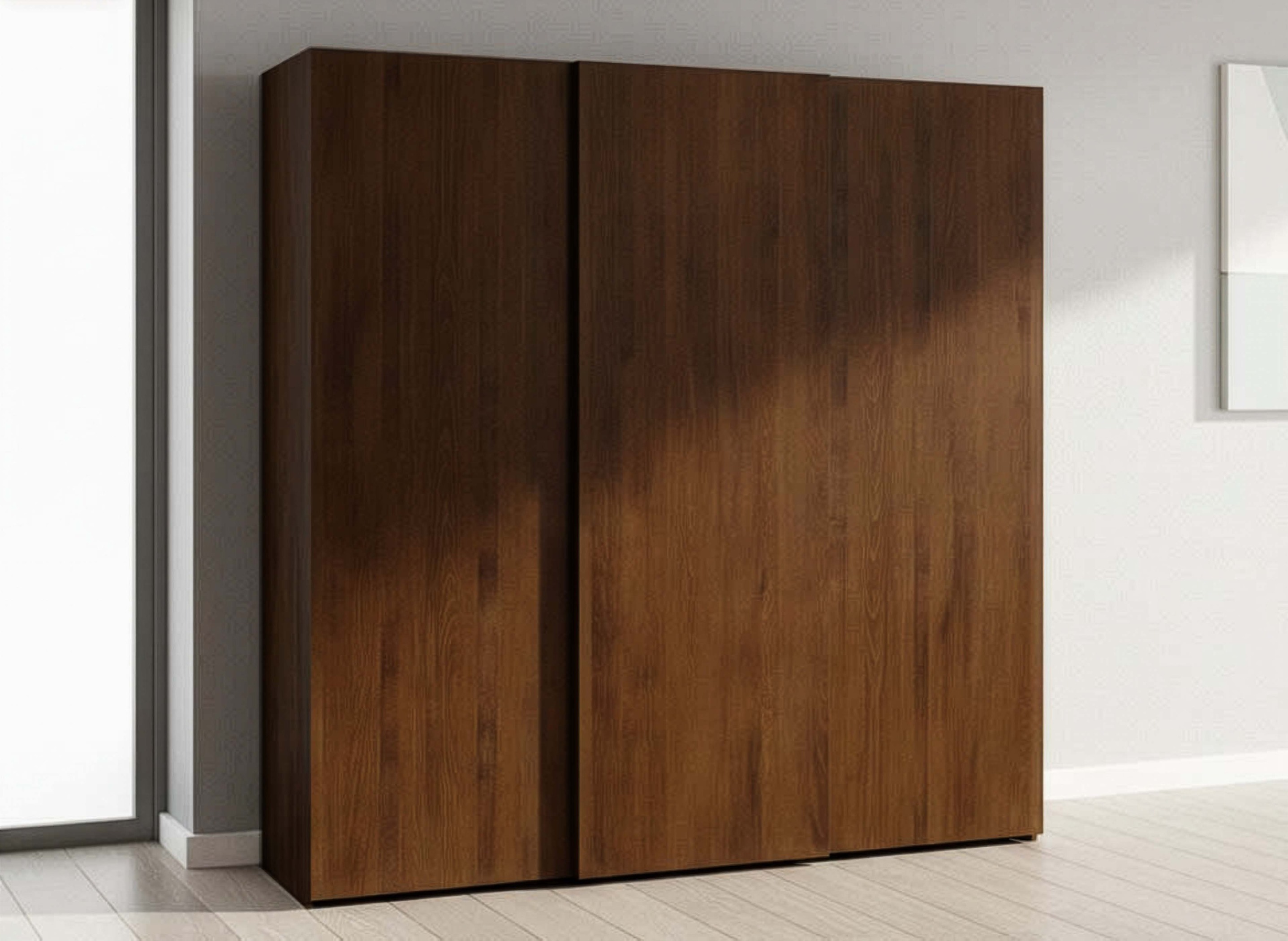 Buchenschrank Dunkel „Ludwig", 3-türig, Höhe 220 cm, Grifflos