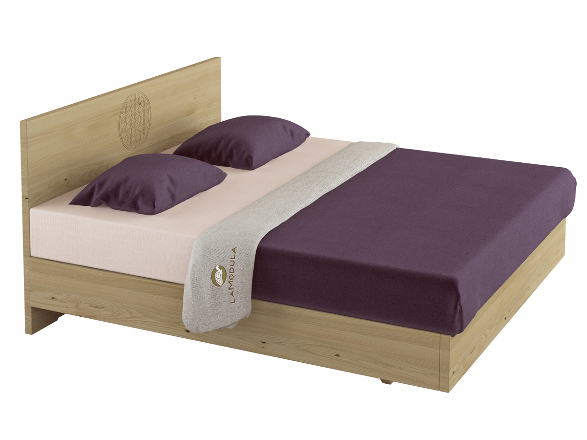 Kastanienbett „Lukas“ Boxspring 180 x 200 cm mit Gravur und schmalem Kopfteil