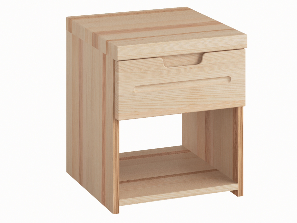Nachttisch aus Esche "Lukas" mit einer Schublade, in Komforthöhe