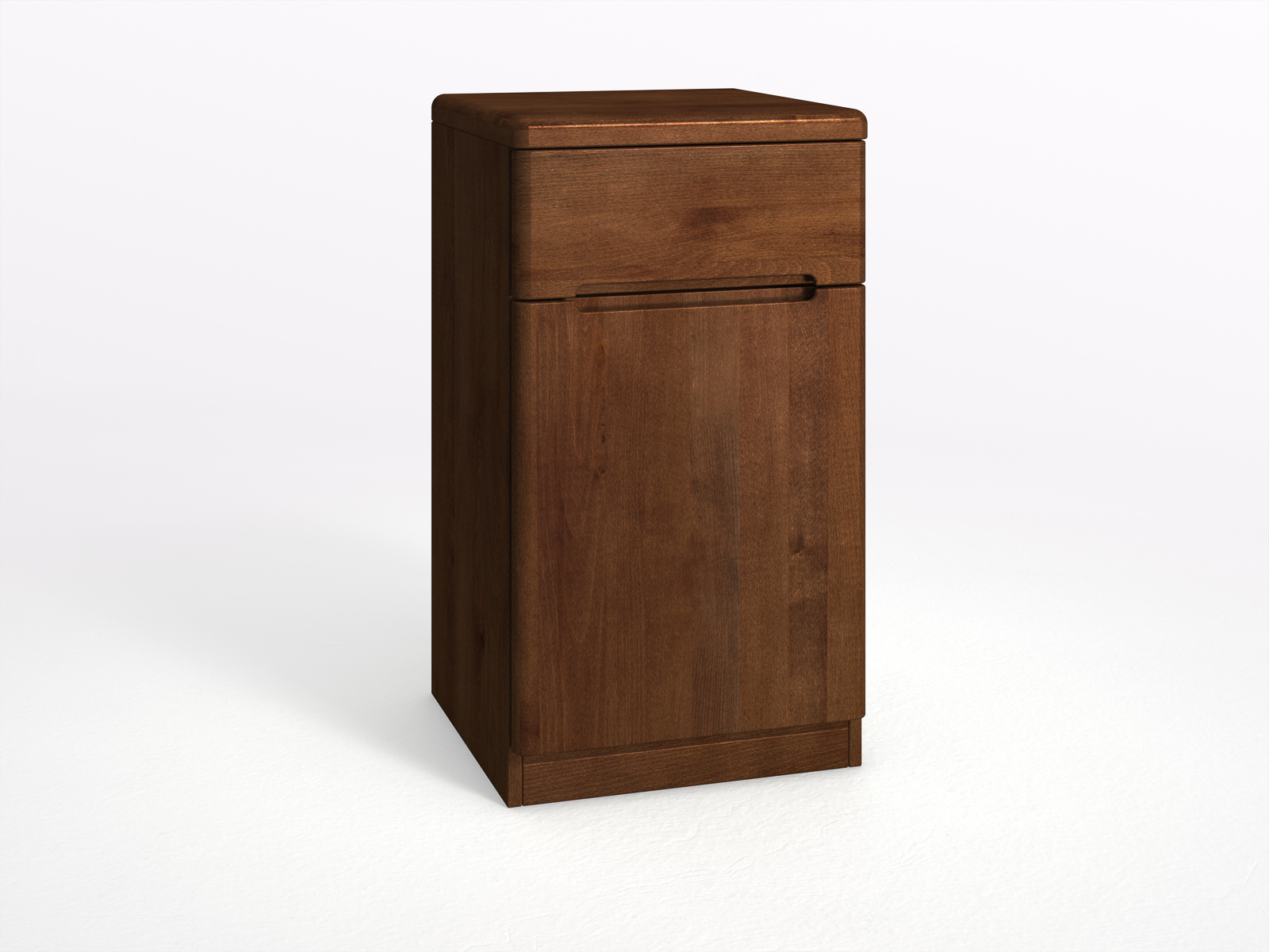 Buchenkommode Dunkel „Marlon“ mit 1 Lade und 1 Tür