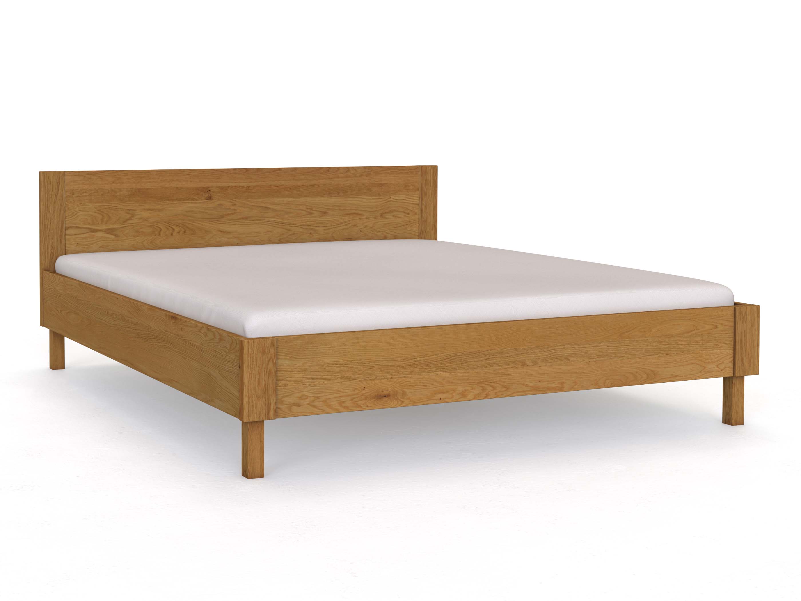 Eichenbett „Max“ 180 x 200 cm mit geradem Kopfteil