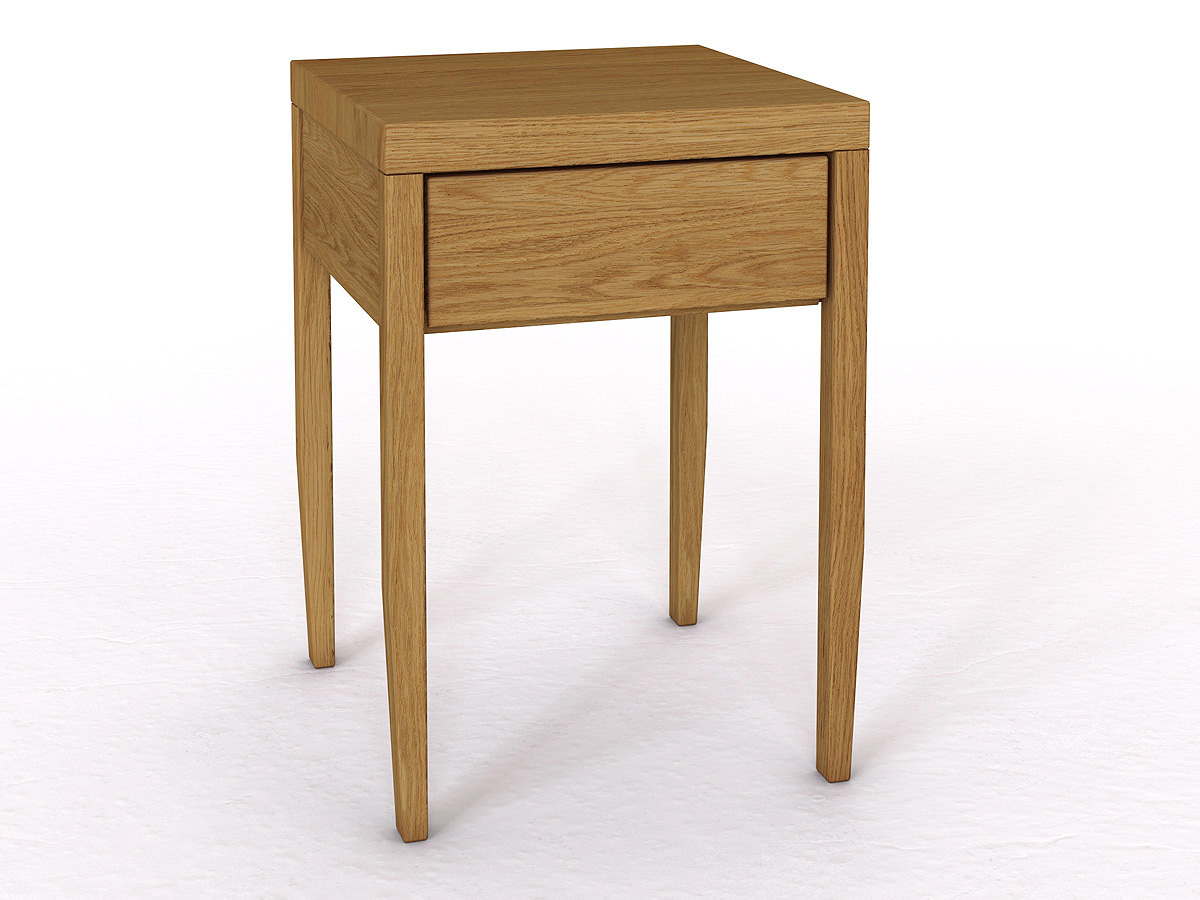 Nachttisch „Sophia“ aus Massivholz in Boxspringhöhe