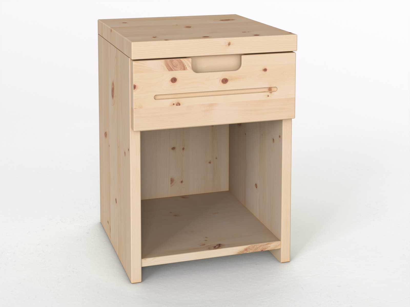 (Abb. in Zirbe) „Lukas“ in Boxspringhöhe, mit 1 Schublade