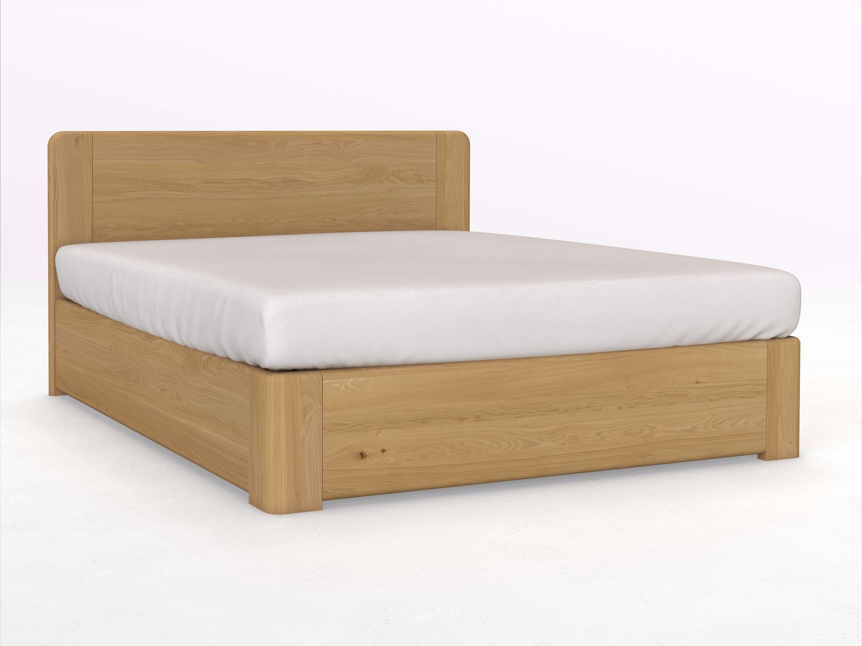 Eichenbett Hell „Niklas“ Boxspring 180 x 200 cm ohne Gravur, ohne Unterbettkommode