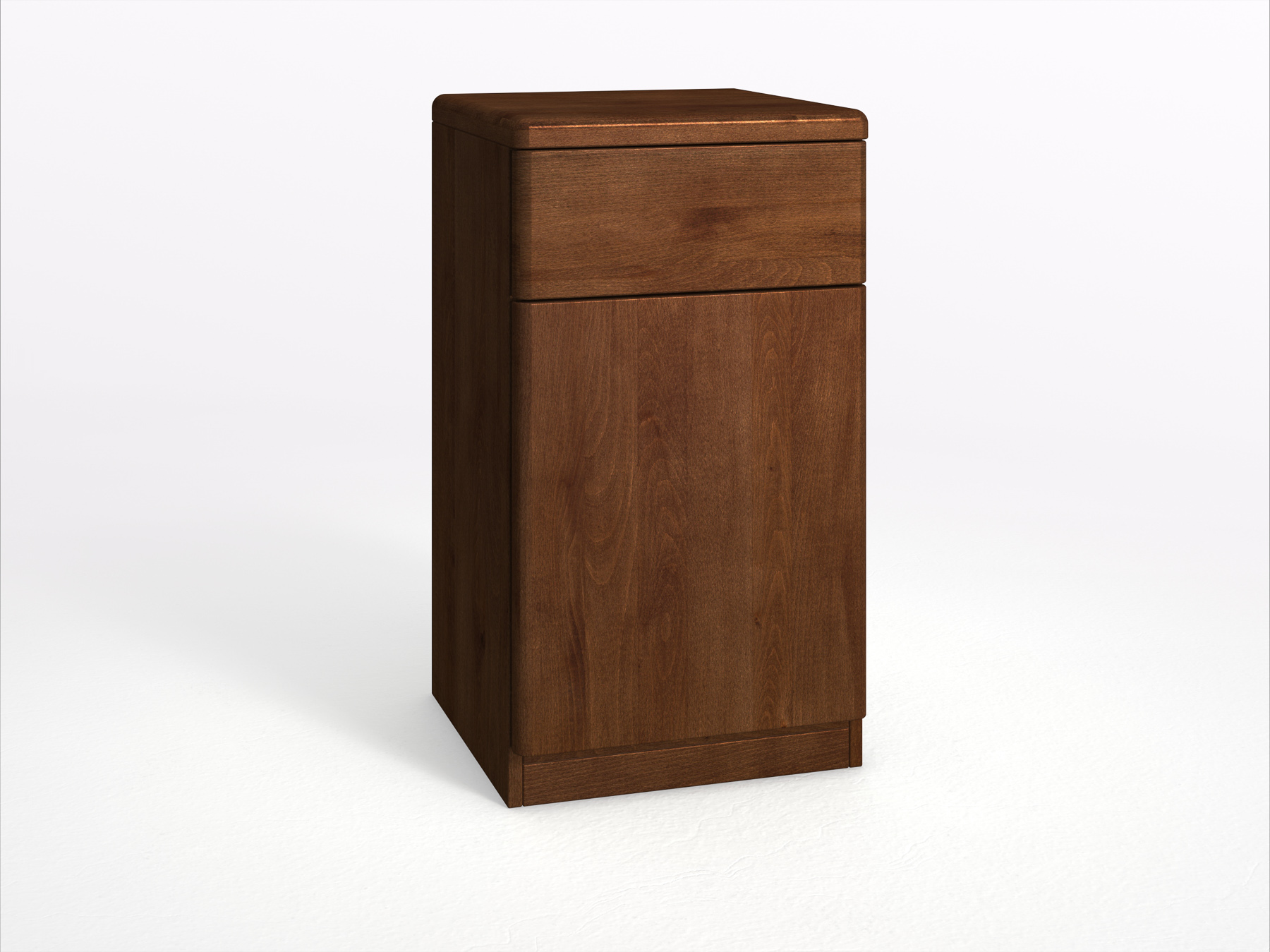 Kernbuchenkommode Dunkel „Nora“ mit 1 Lade und 1 Tür