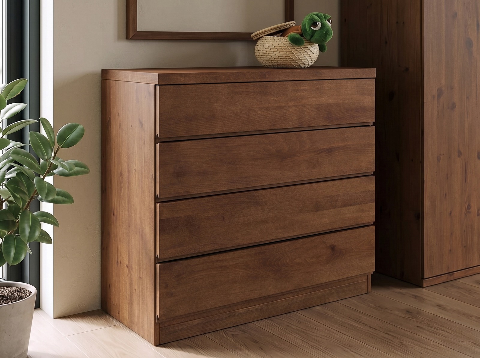 Kommode Kernbuche Dunkel „Patrizia“ 100 cm