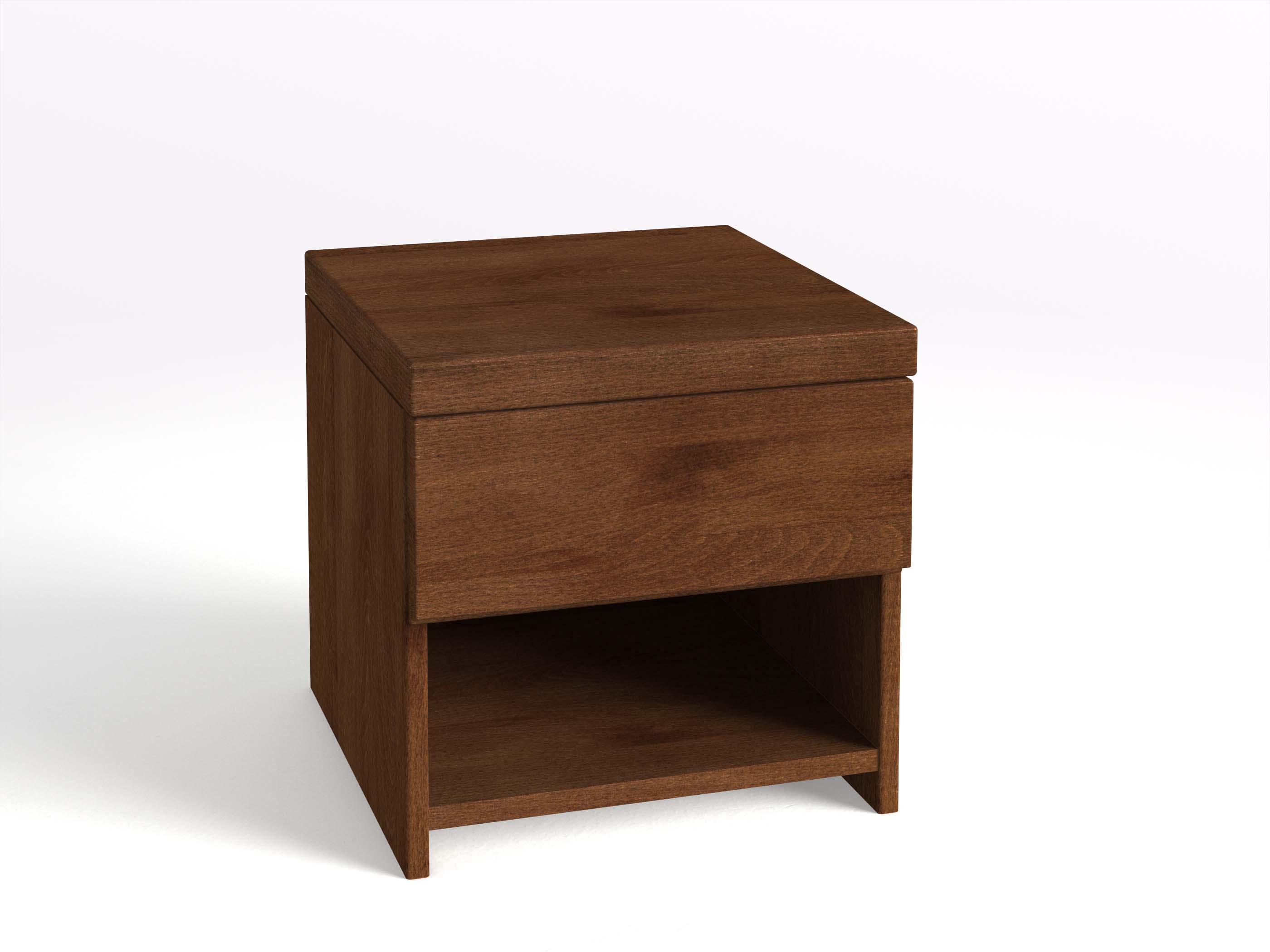 Nachttisch Buche Dunkel „Patrizia“ in Standardhöhe, mit 1 Schublade