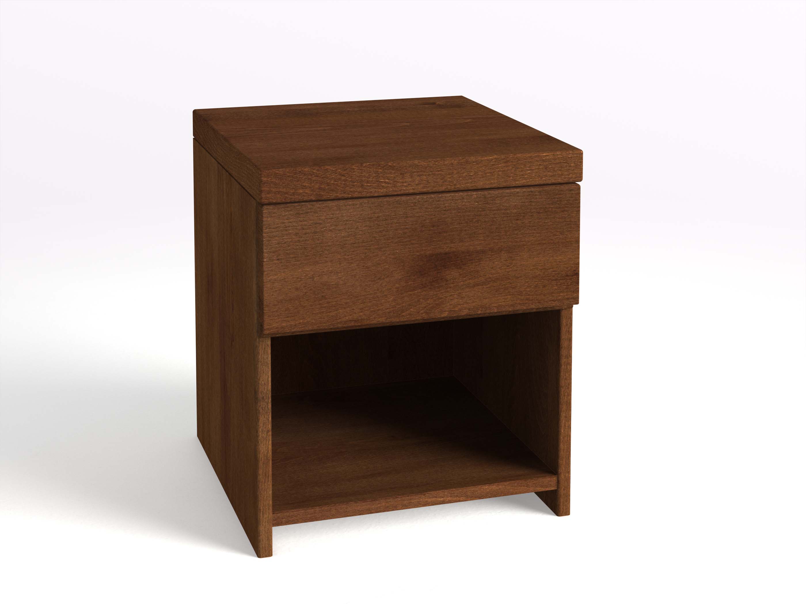 Nachttisch Buche Dunkel „Patrizia“ in Komforthöhe, mit 1 Schublade