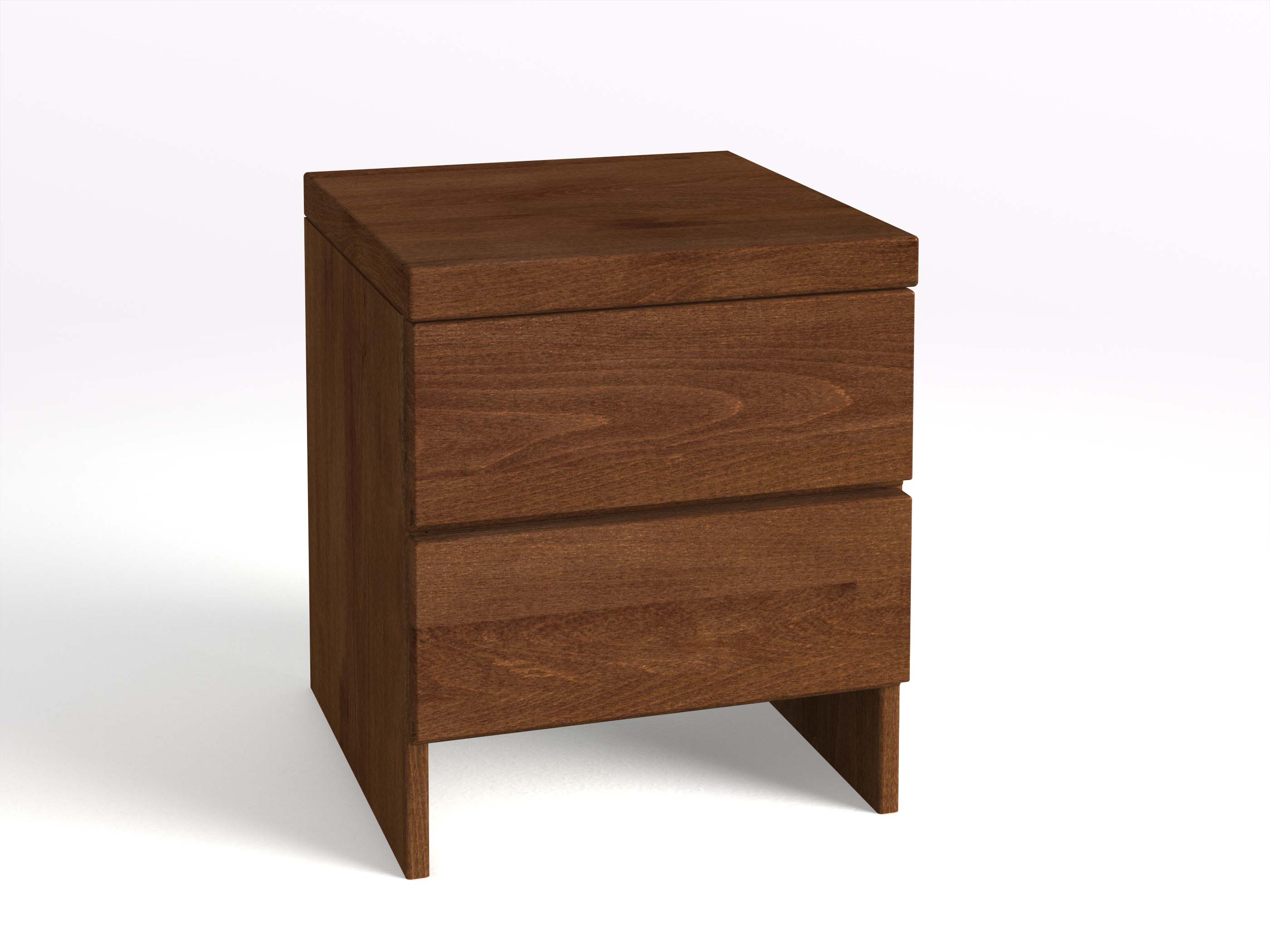 Nachttisch Buche Dunkel „Patrizia“ in Komforthöhe, mit 2 Schubladen