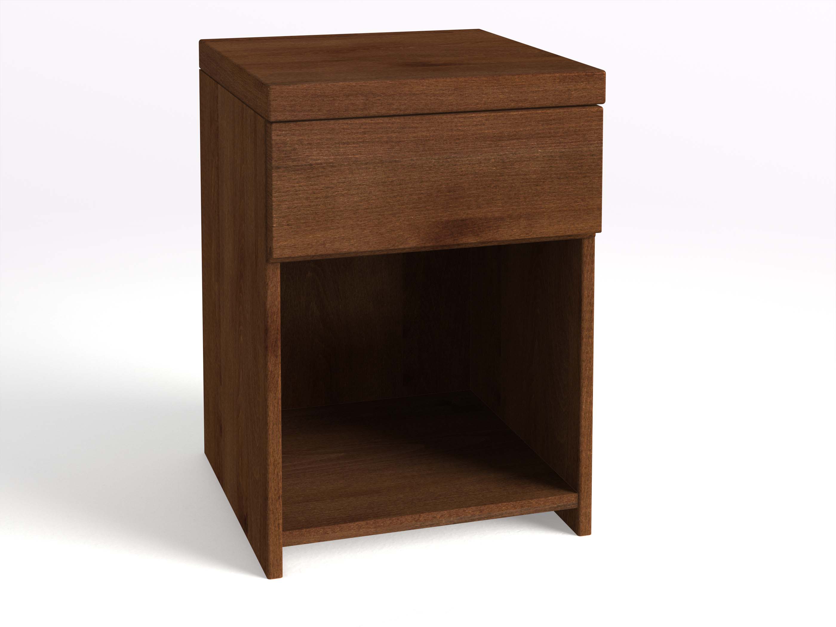 Nachttisch Buche Dunkel „Patrizia“ in Boxspringhöhe , mit 1 Schublade