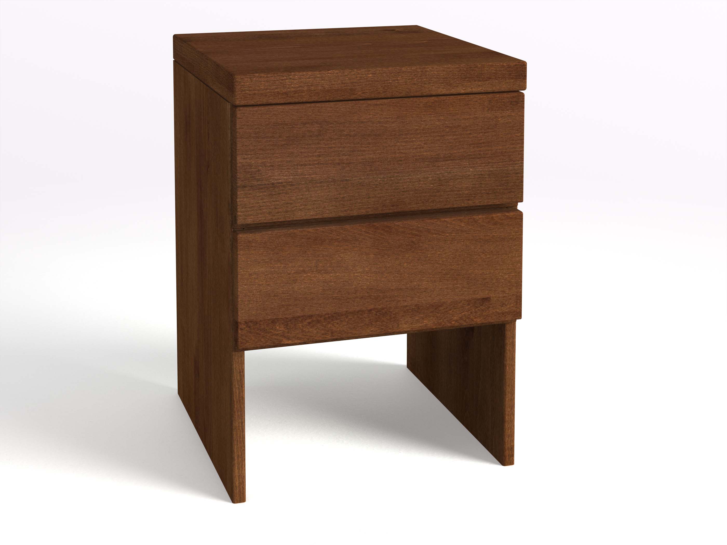 Nachttisch Buche Dunkel „Patrizia“ in Boxspringhöhe , mit 2 Schubladen