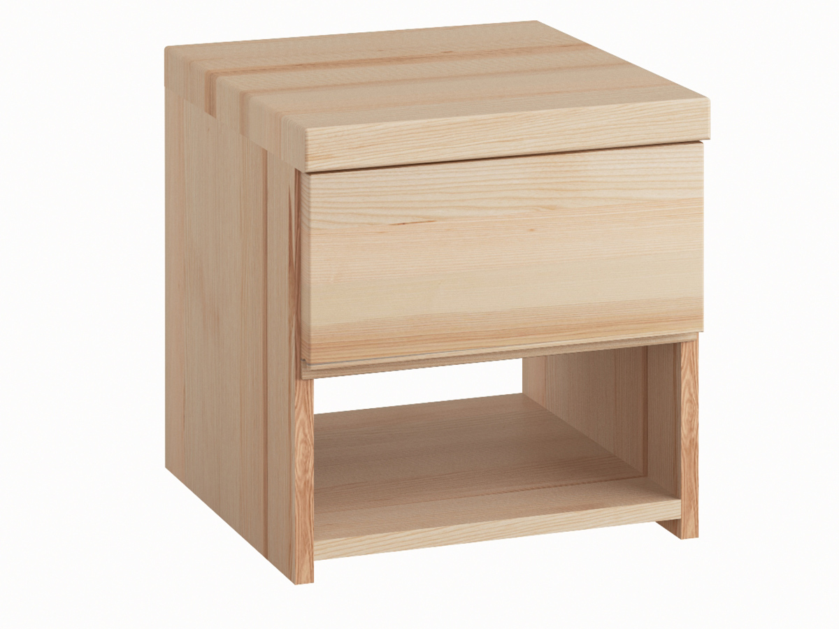 Nachttisch aus Esche „Patrizia“ mit einer Schublade, in Standardhöhe