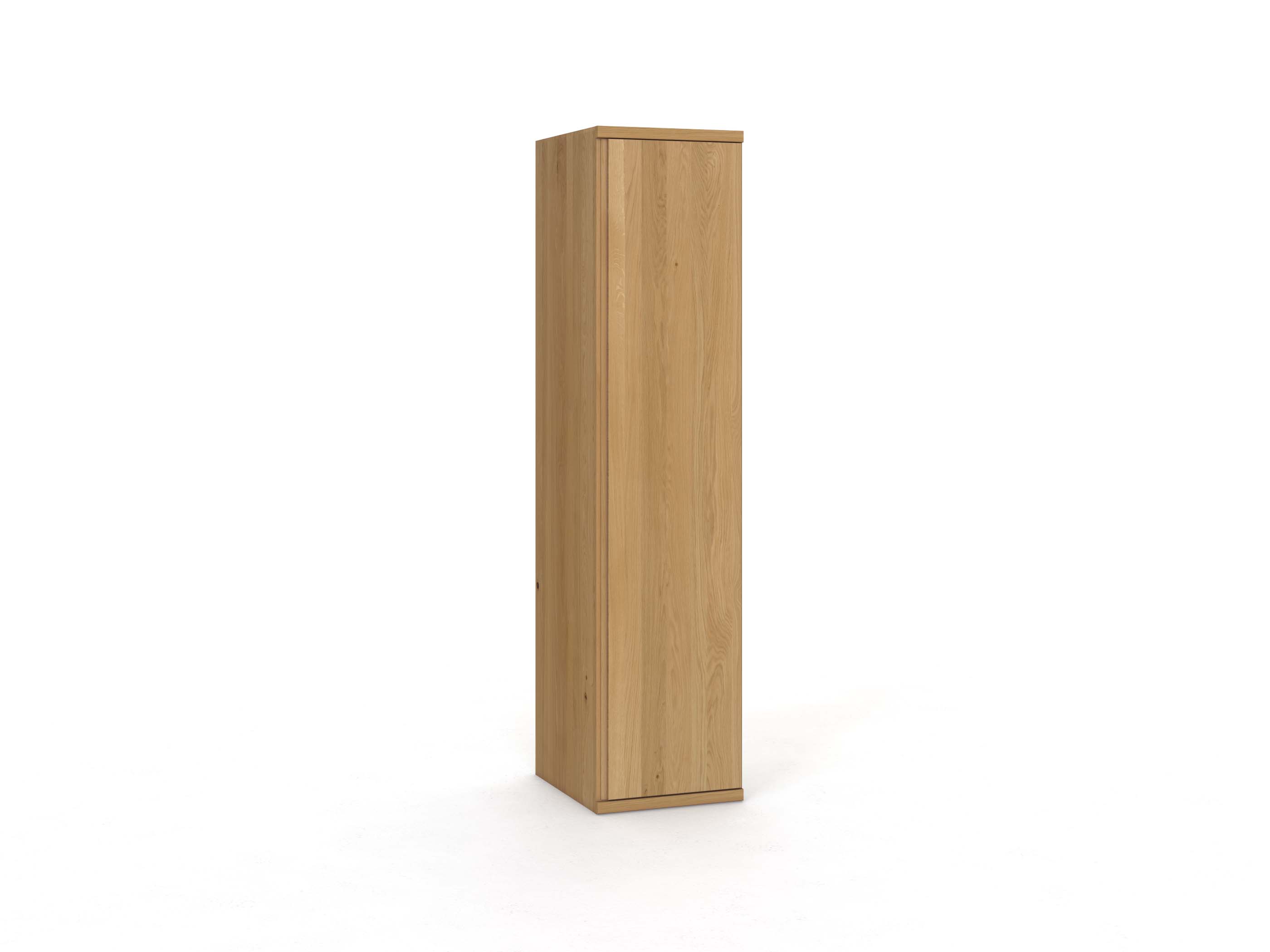Eichenschrank Hell „Romana“, 1-türig, Höhe 220 cm, Griffausführung „Patrizia“,  Türanschlag rechts