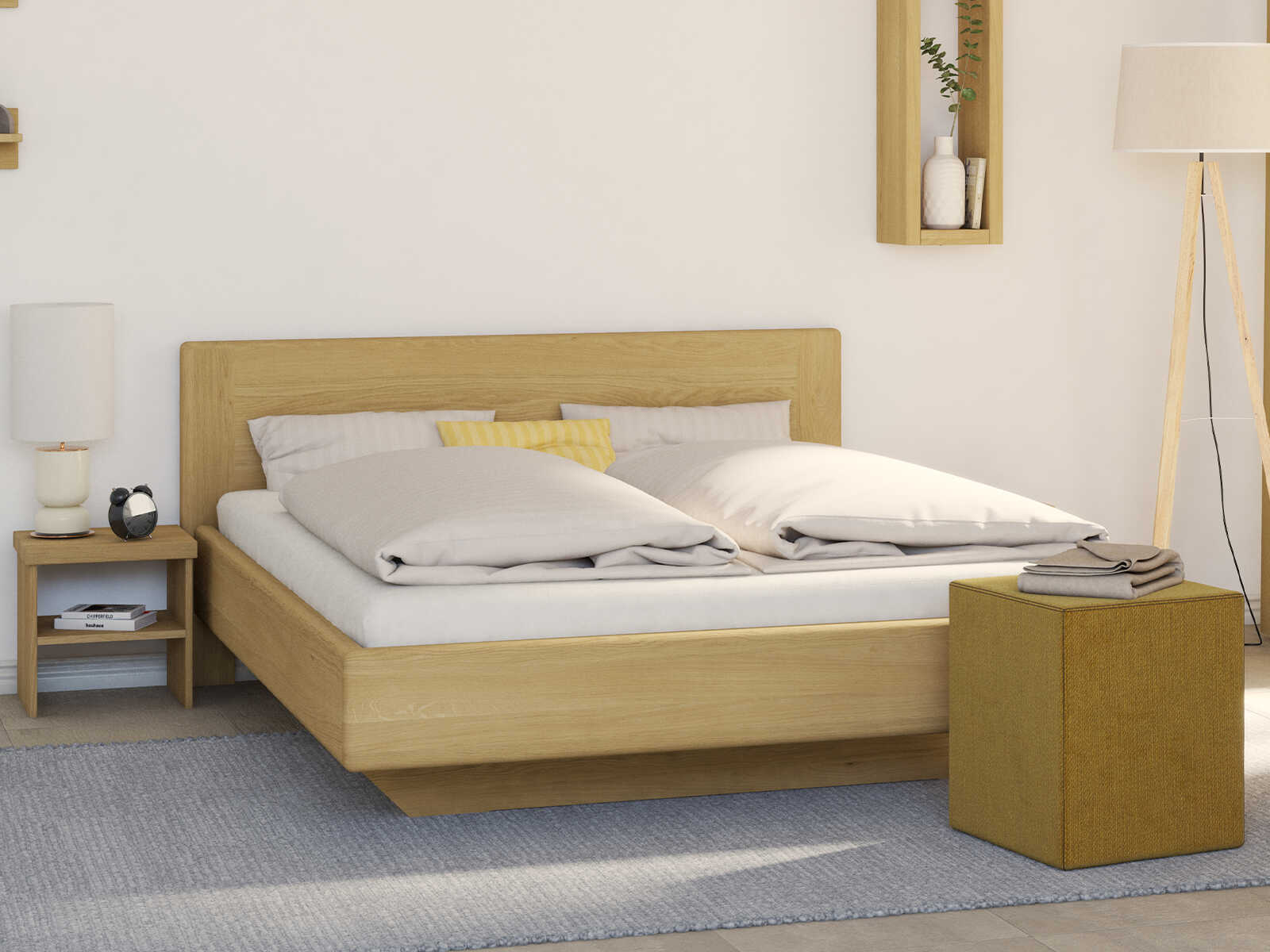 Bett „Elisabeth“ aus Eiche Hell in 180 x 200 cm