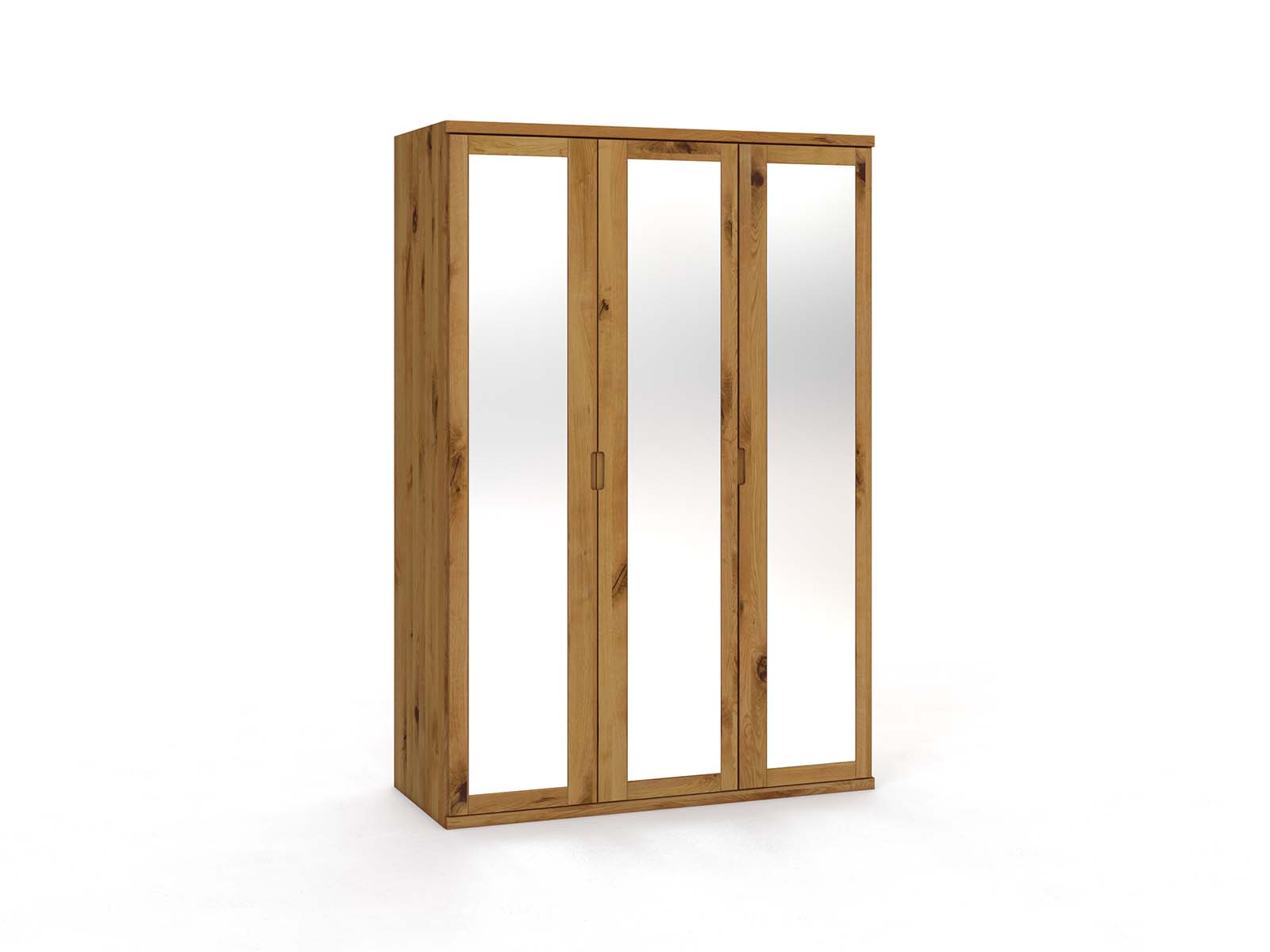 Wildeichenschrank „Sandra“, 3-türig, Höhe 220 cm, Griffausführung „Lukas"