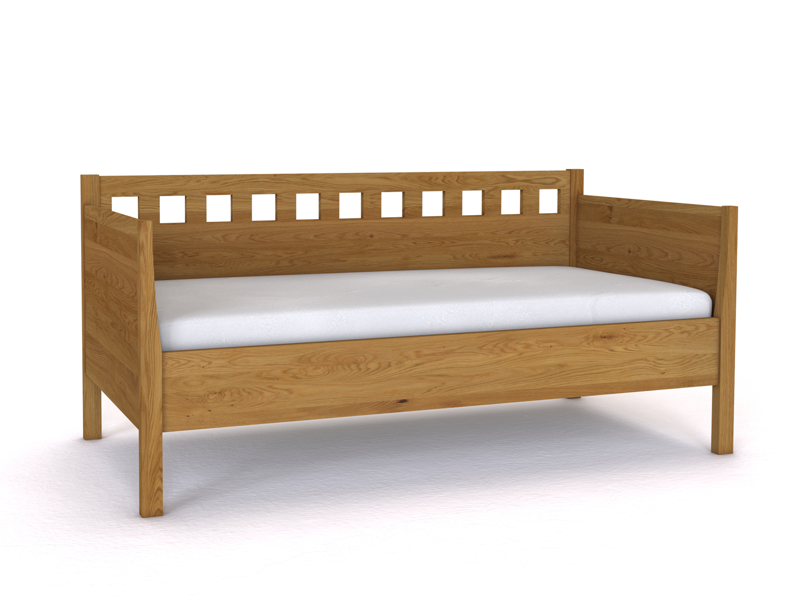 Sofabett „Katrin“ aus Eiche in den Maßen 90 x 200 cm - mit zwei Armlehnen