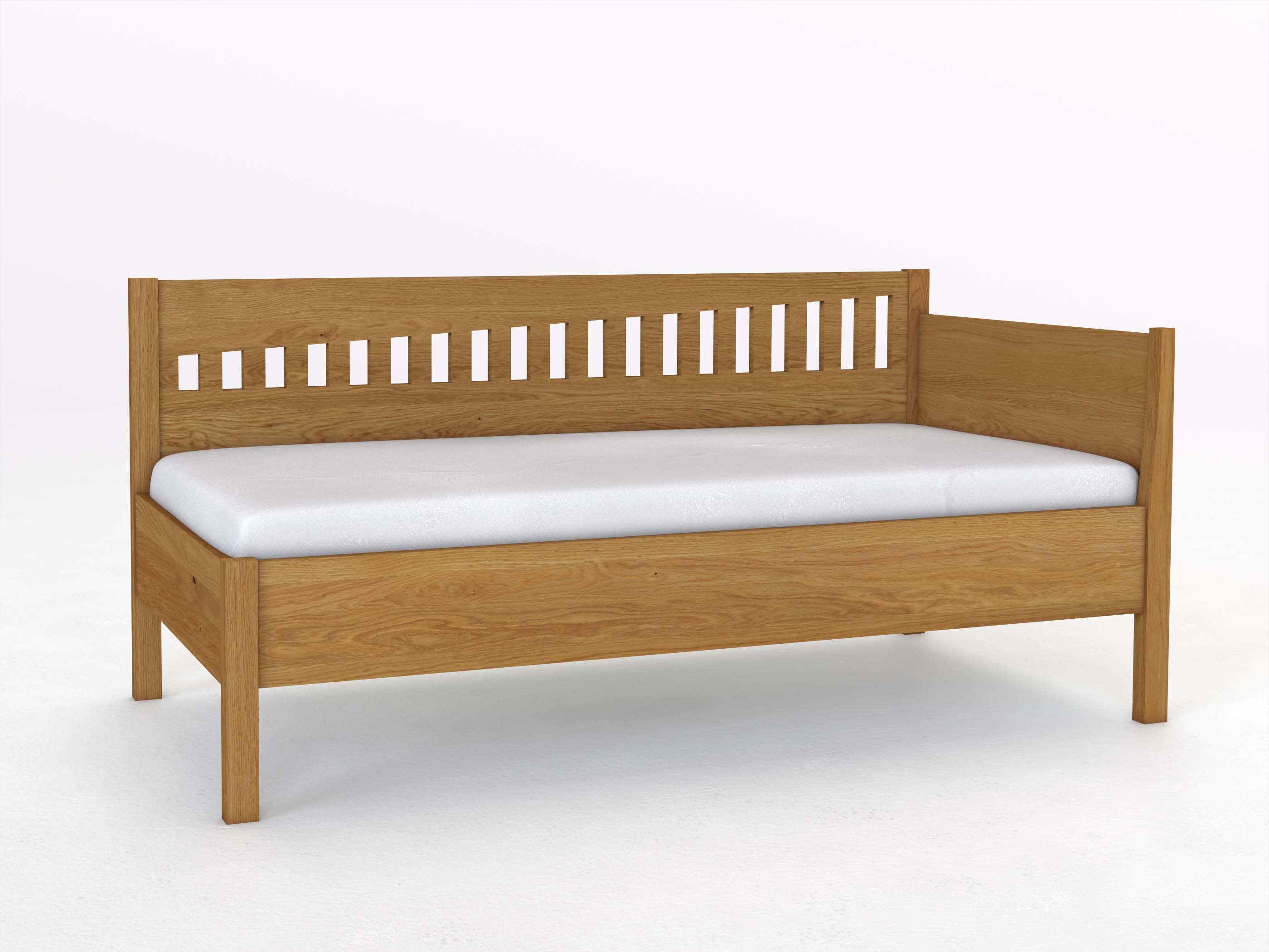 Sofabett „Stefanie“ aus Eiche in den Maßen 90 x 200 cm - mit Armlehne rechts