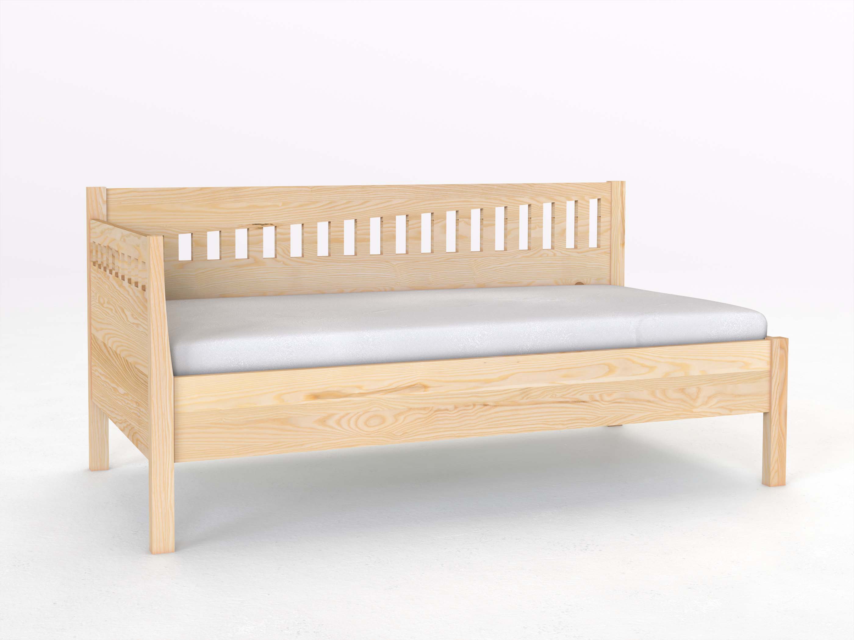 Sofabett „Julia“ aus Esche in den Maßen 90 x 200 cm - mit Armlehne links