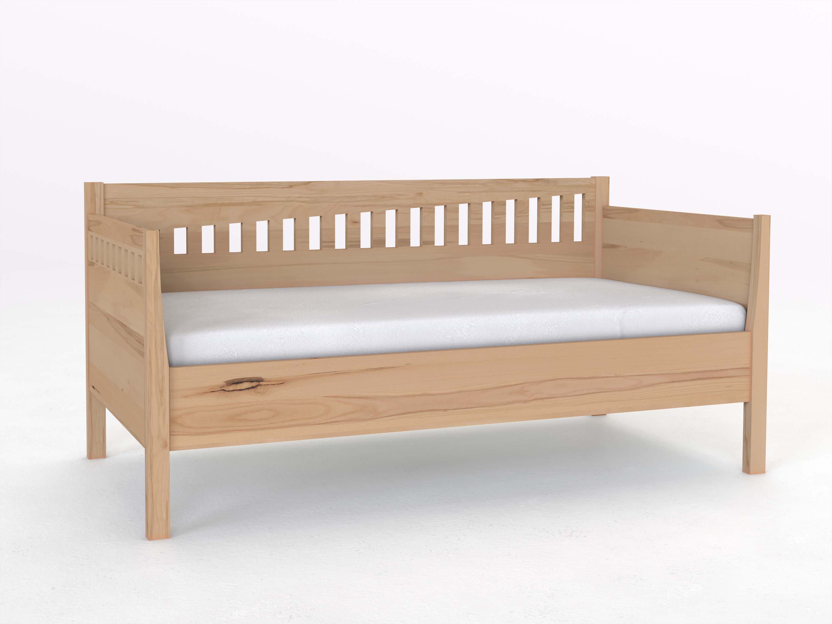 Sofabett „Stefanie“ aus Buche in den Maßen 90 x 200 cm - mit zwei Armlehnen