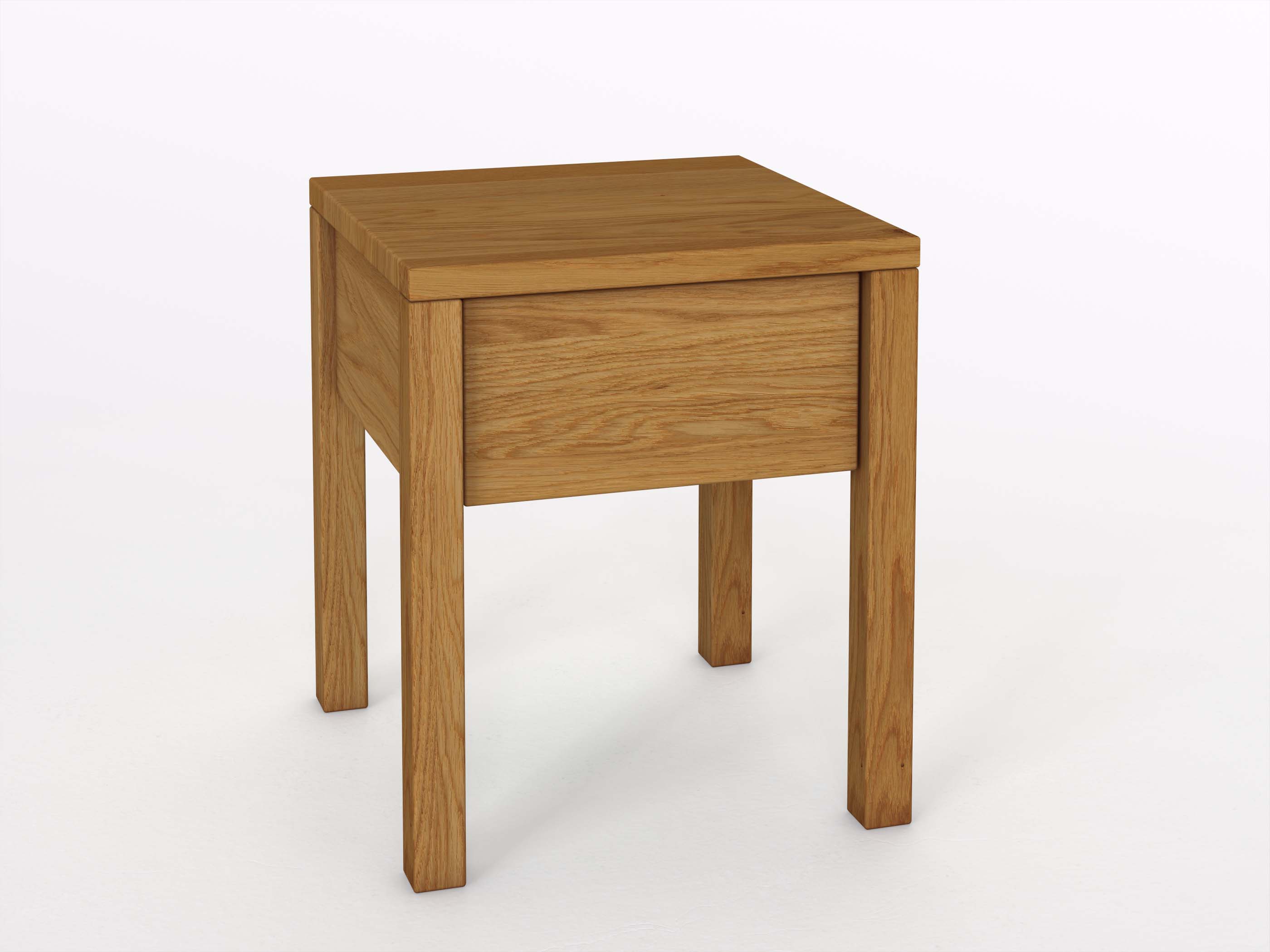 Eichennachttisch „Sven“ in Komforthöhe, mit Lade und Griff Alonso