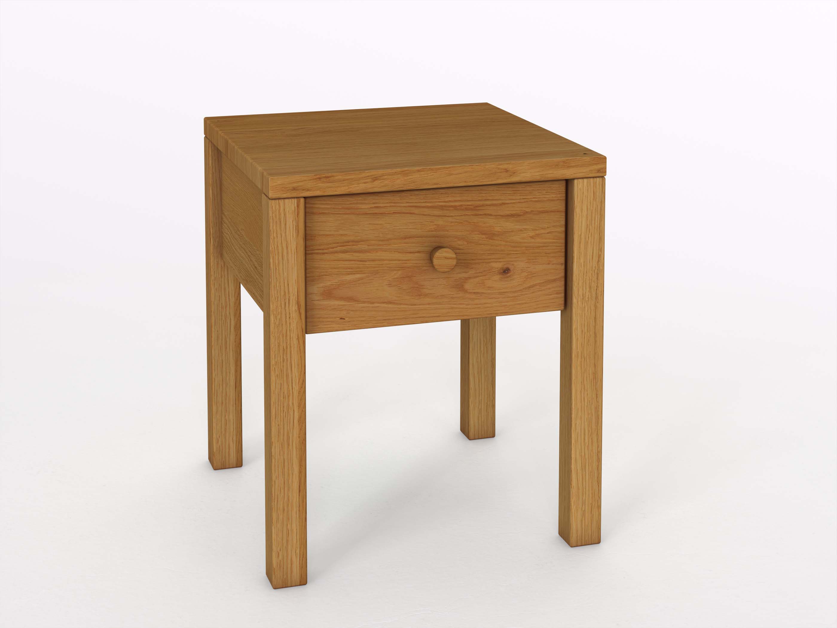 Eichennachttisch „Sven“ in Komforthöhe, mit Lade und Griff Kasper