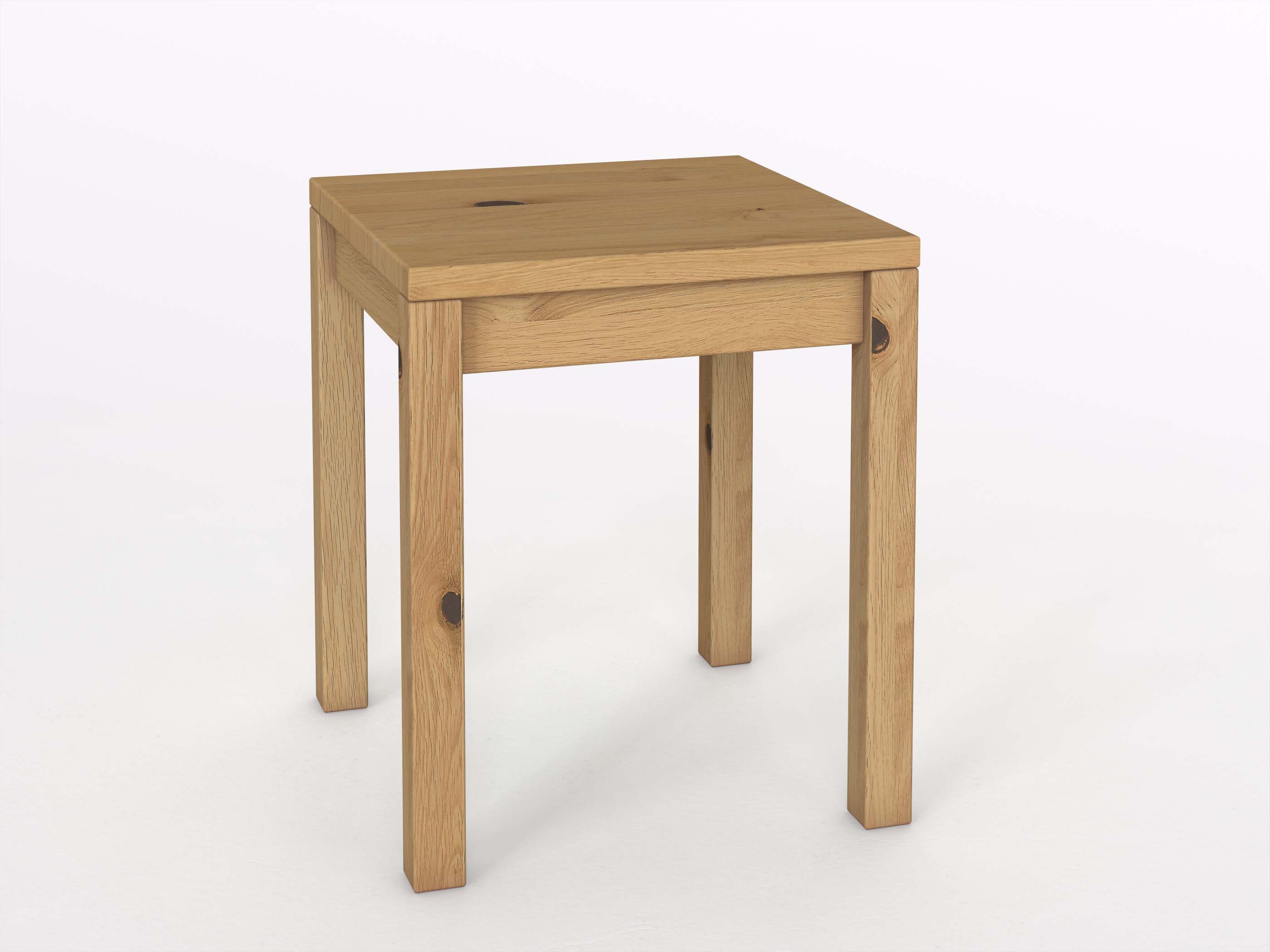 Wildeichennachttisch Hell „Sven“ in Komforthöhe, ohne Lade