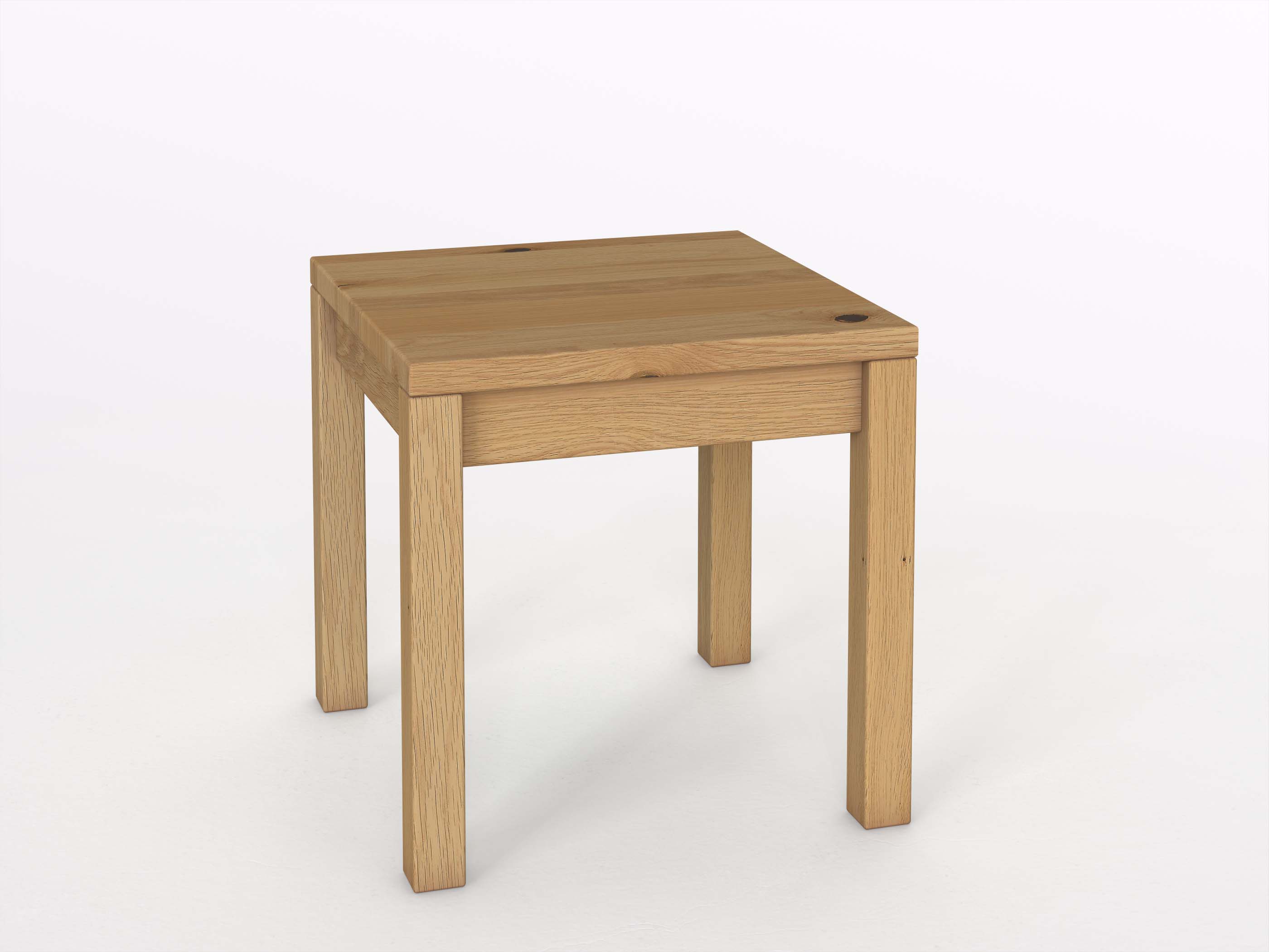 Wildeichennachttisch Hell „Sven“ in Standardhöhe, ohne Lade