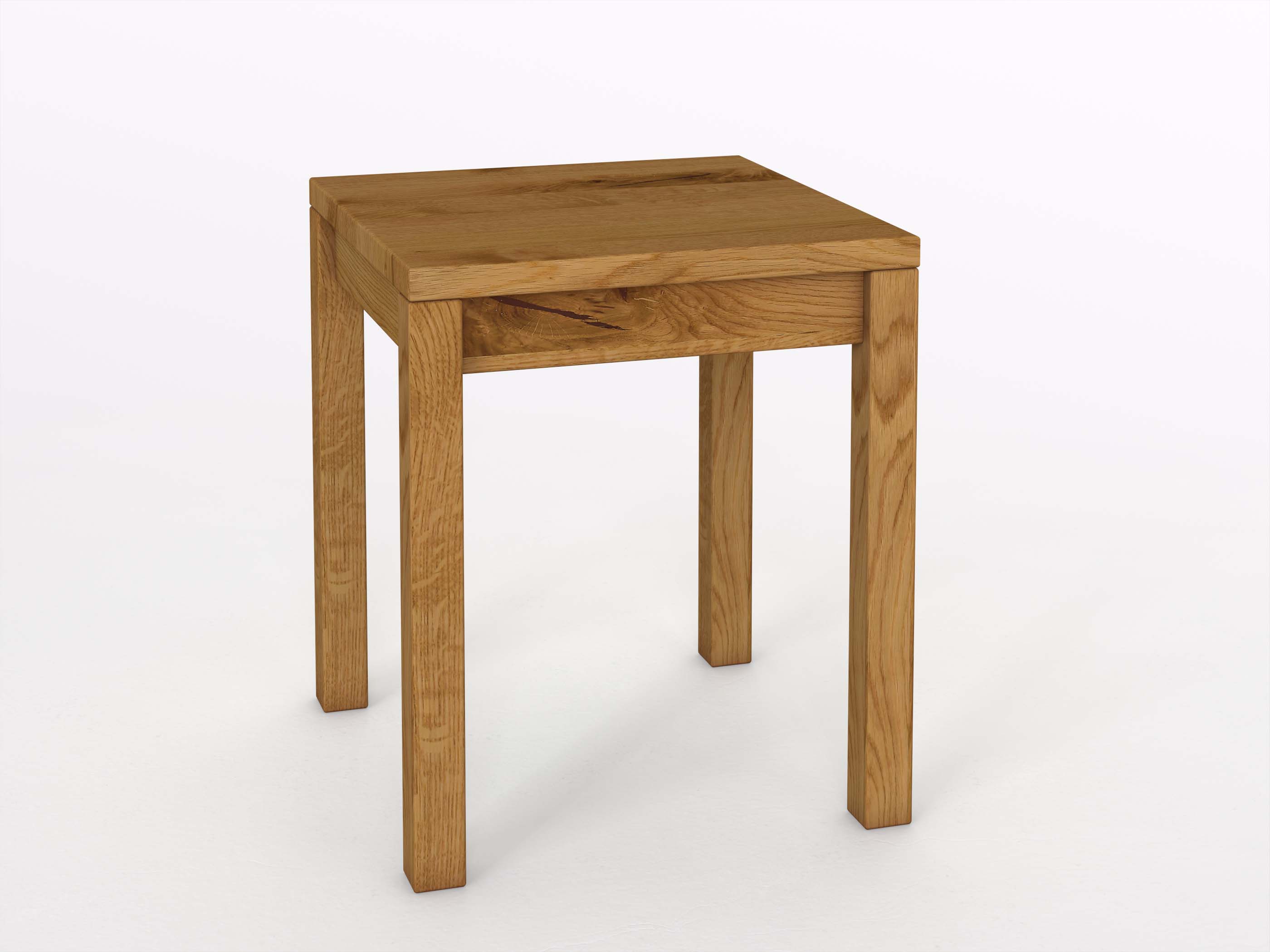 Wildeichennachttisch „Sven“ in Komforthöhe, ohne Lade