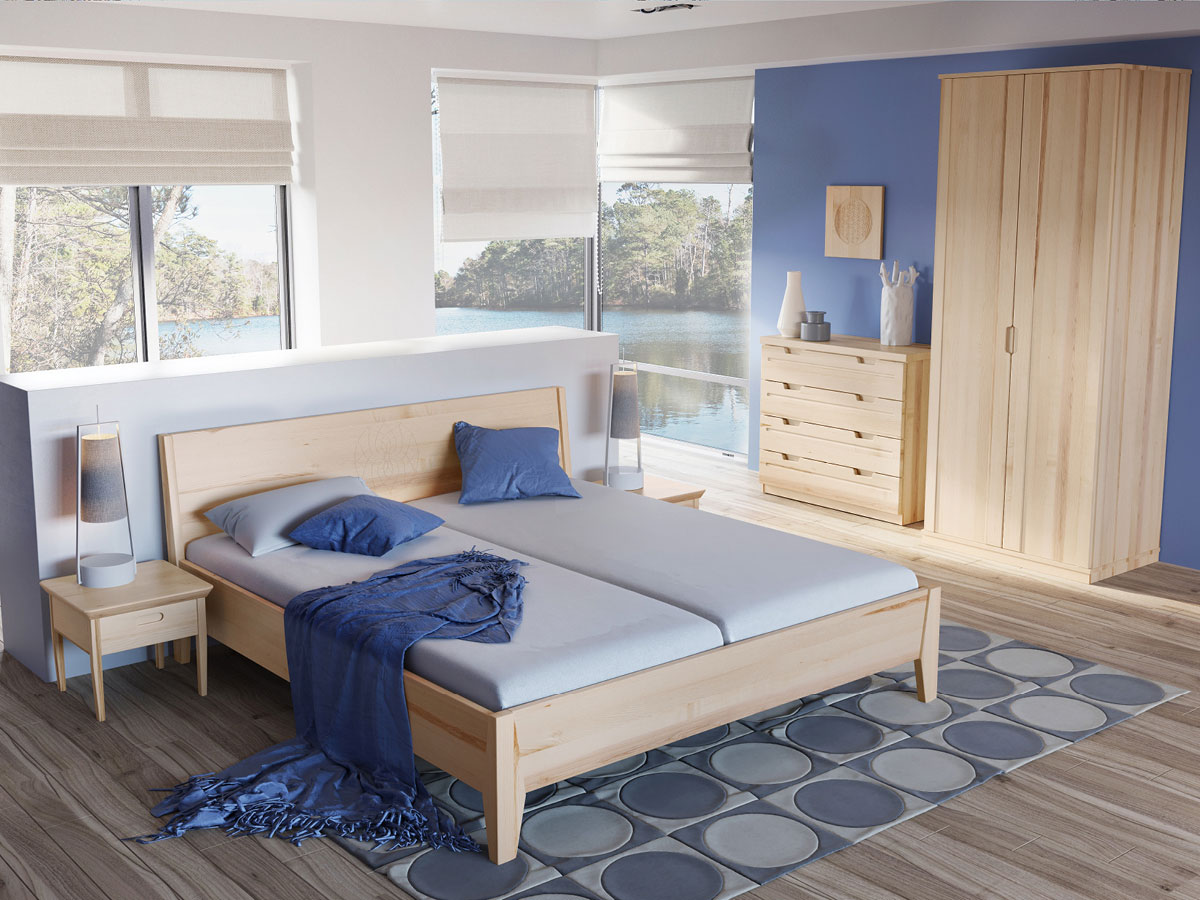 Schlafzimmer mit Nachttisch in Esche „Erika“