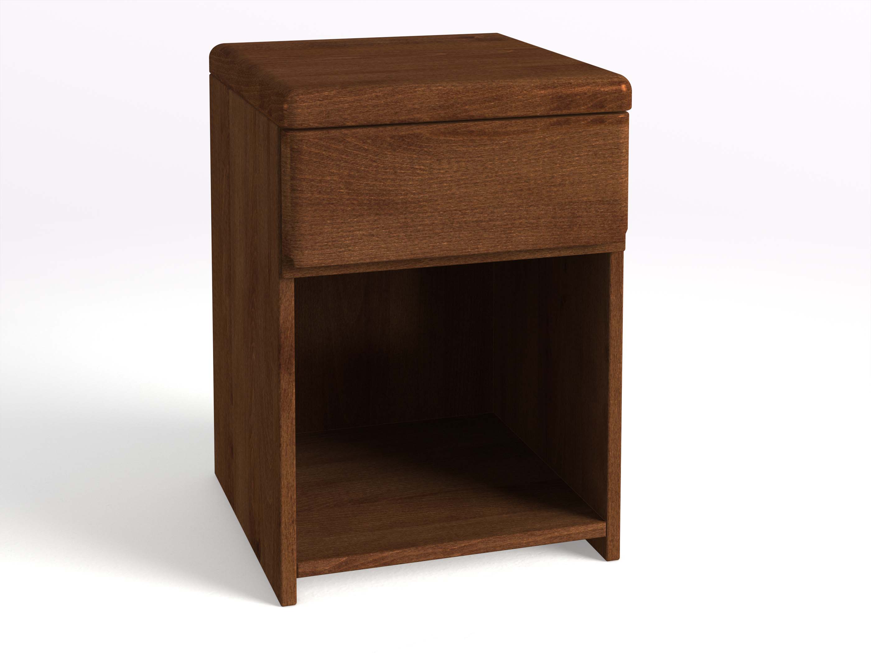 Nachttisch „Tom“ aus Kernbuche Dunkel in Boxspringhöhe, mit einer Schublade