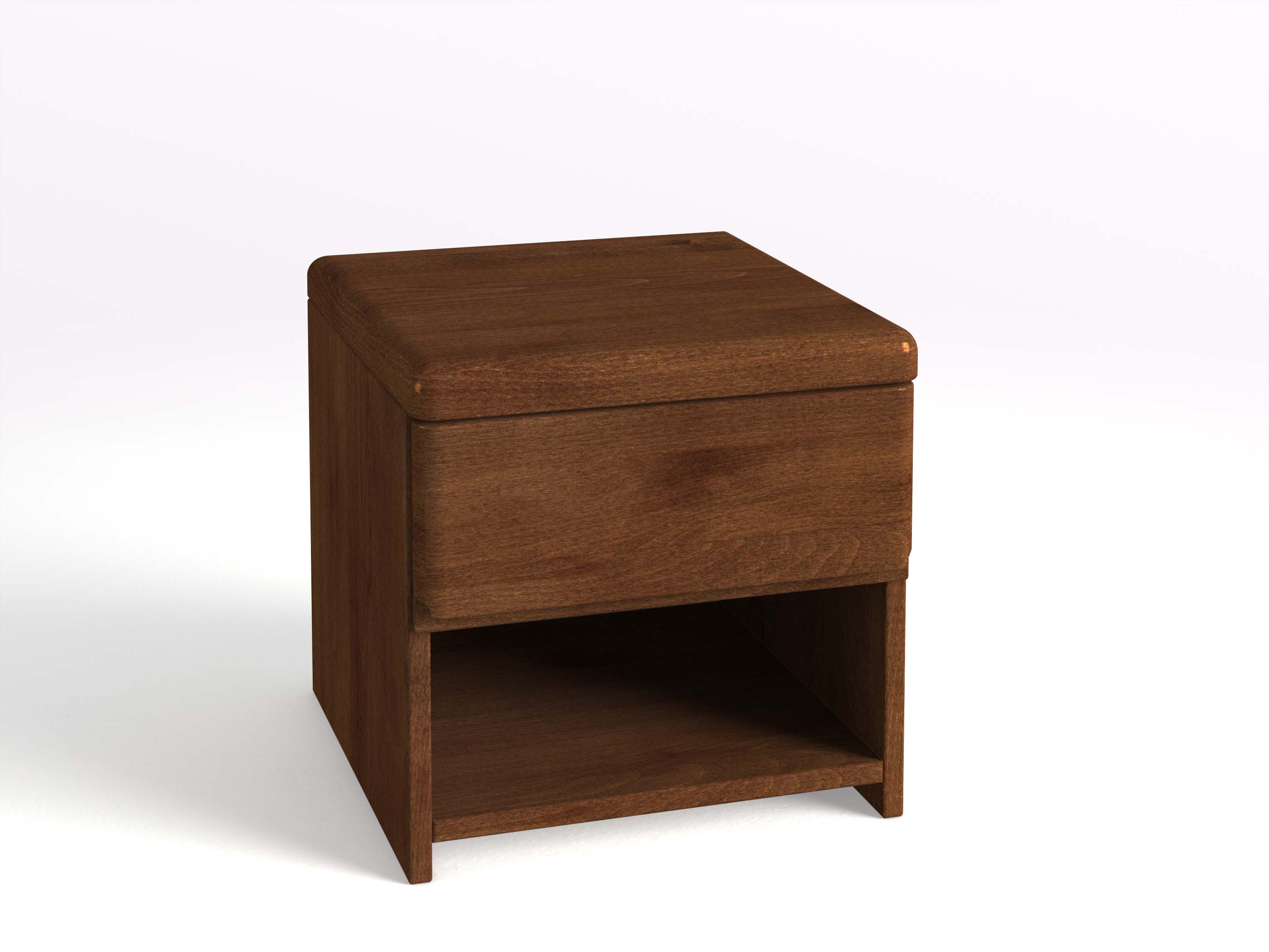 Nachttisch „Tom“ aus Kernbuche Dunkel in Standardhöhe, mit einer Schublade