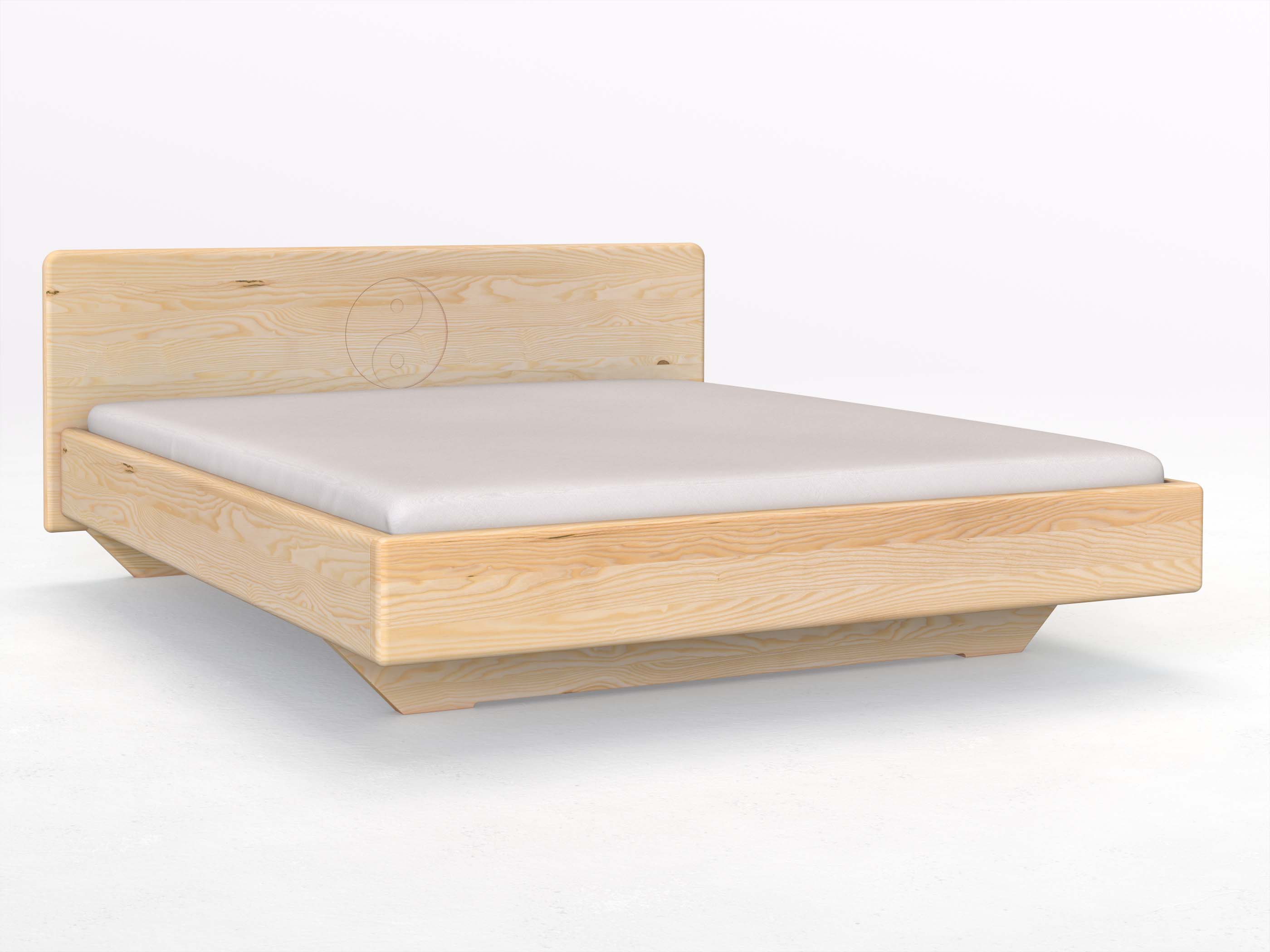 Eschenbett „Valentina“ mit der Gravur „Yin + Yang“