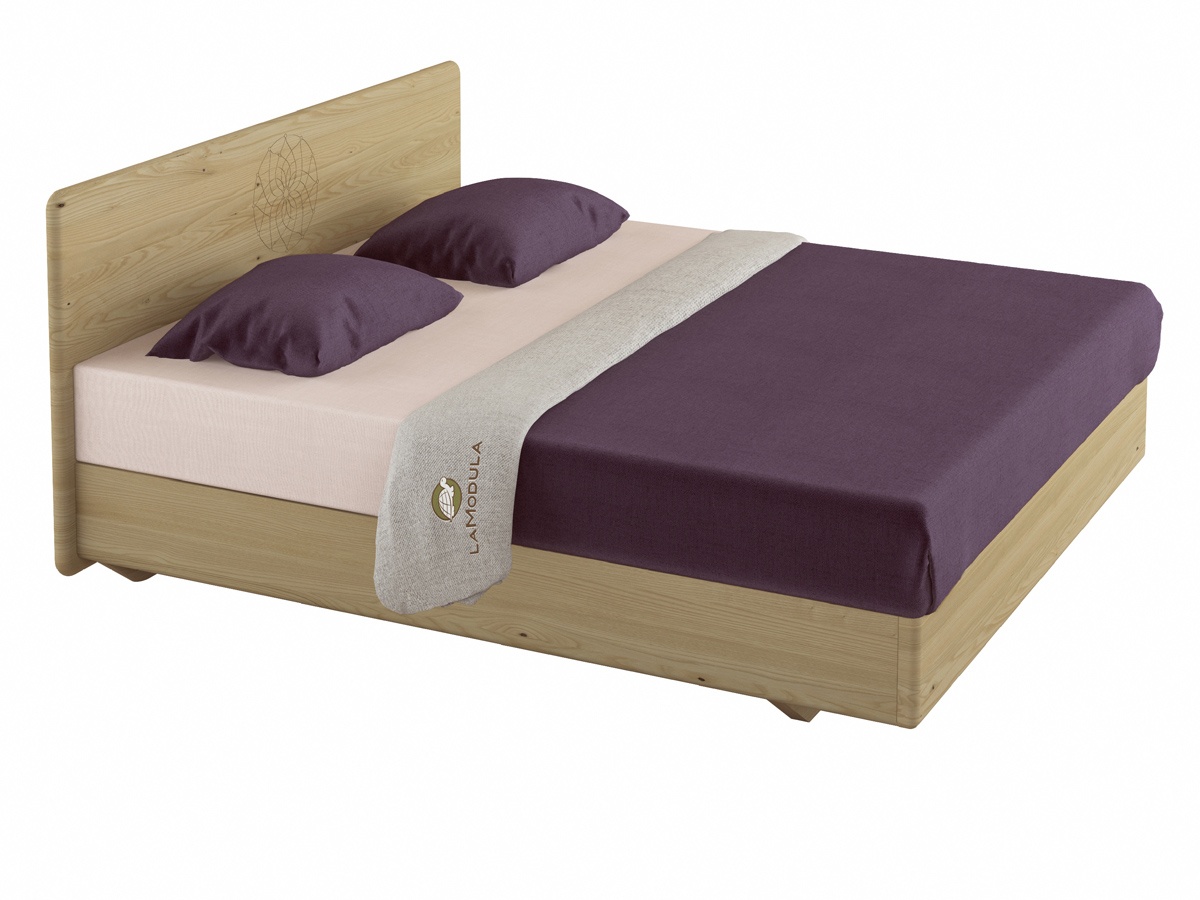 Kastanienbett „Valentina" Boxspring 180 x 200 cm mit Gravur und geradem Kopfteil