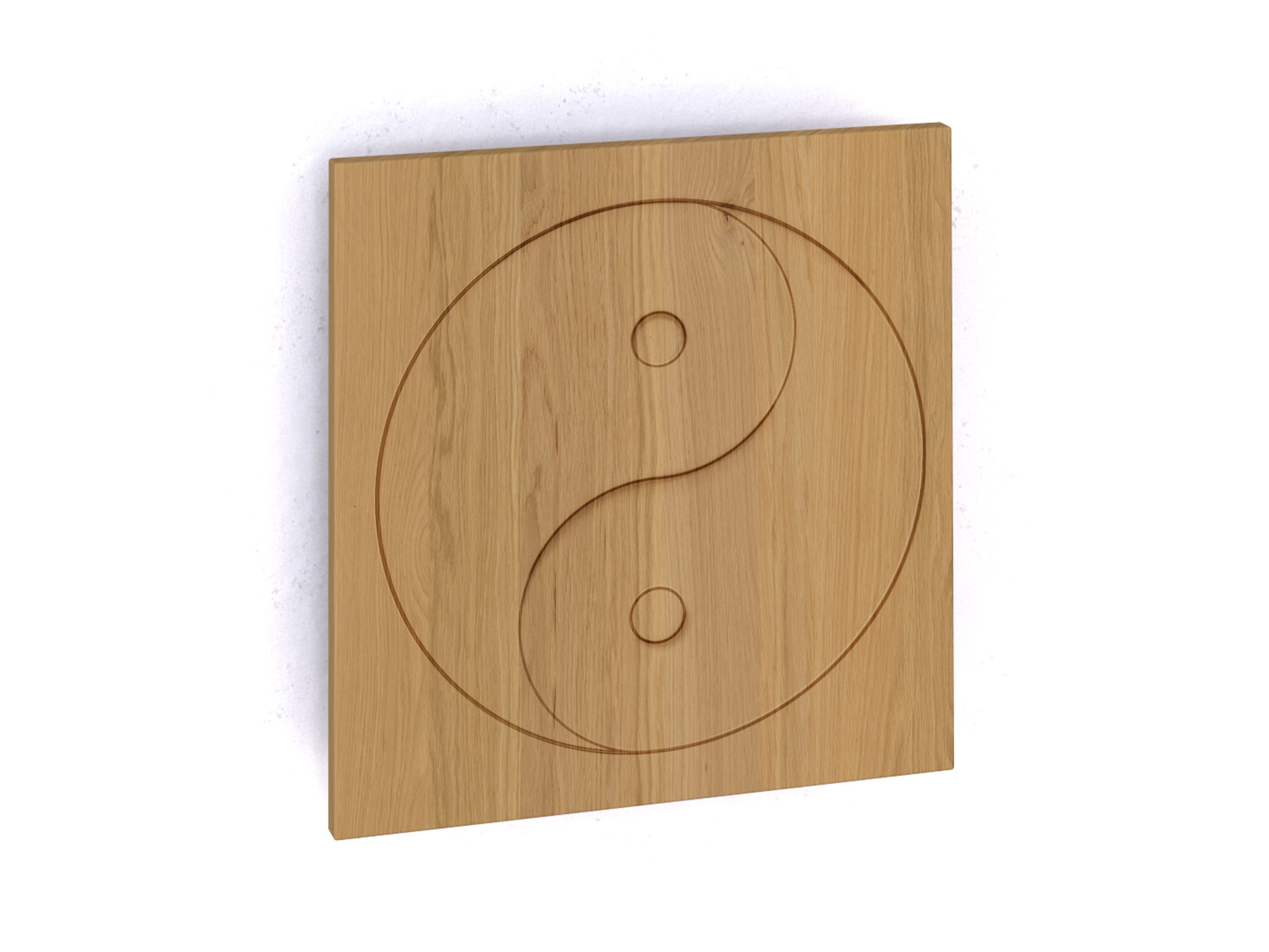 Wandbild „Yin Yang“ aus Eiche Hell in 60 x 60 cm