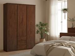 dunkler Kleiderschrank massiv Buche