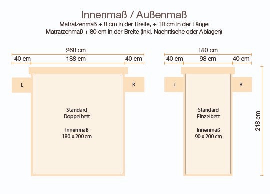 Abmessungen Massivholzbett