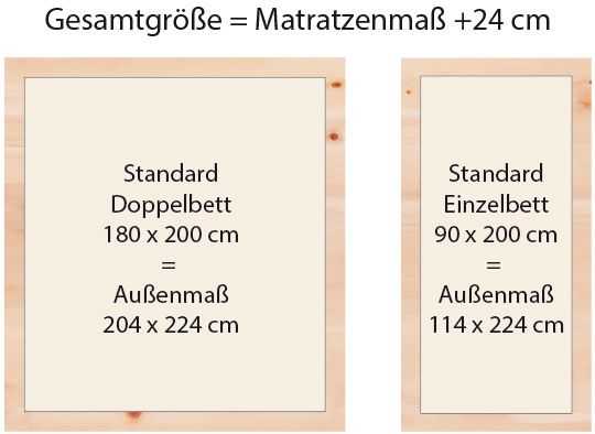 Abmessungen Massivholzbett