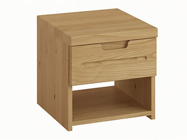 Nachttisch in Kastanie "Lukas" mit 1 Lade, Stop Control