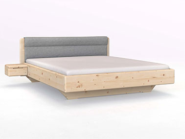 Zirbenbett "Valentina" mit Polsterkopfteil