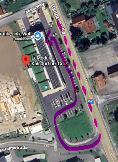 Zufahrt Skizze LaModula Kalsdorf