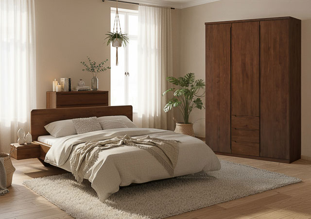 Schlafzimmer in "Buche Dunkel" von LaModula