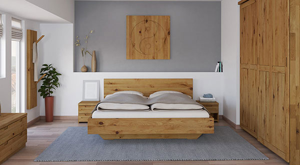 Massivholzbett in Wildeiche